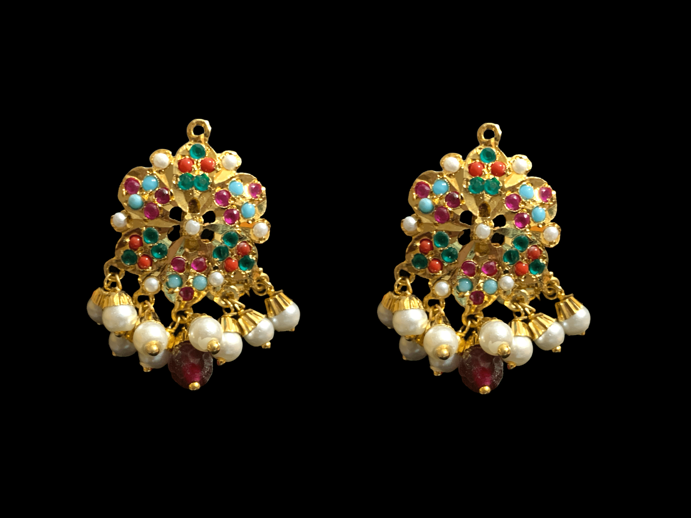 PS15 Maira  pendant set in Navratan  ( SHIPS IN 4 WEEKS )