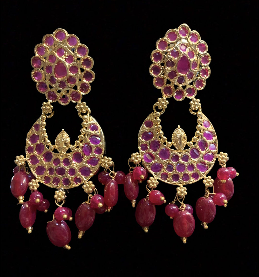 PS478 Devika Ruby hyderabadi pendant set ( READY TO SHIP)