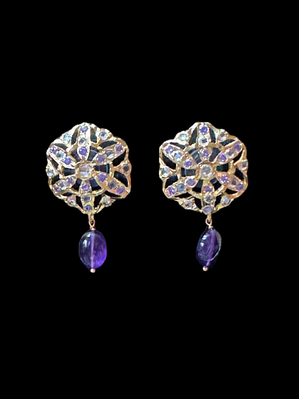 PS335  pendant set with amethyst beads ( READY TO SHIP )