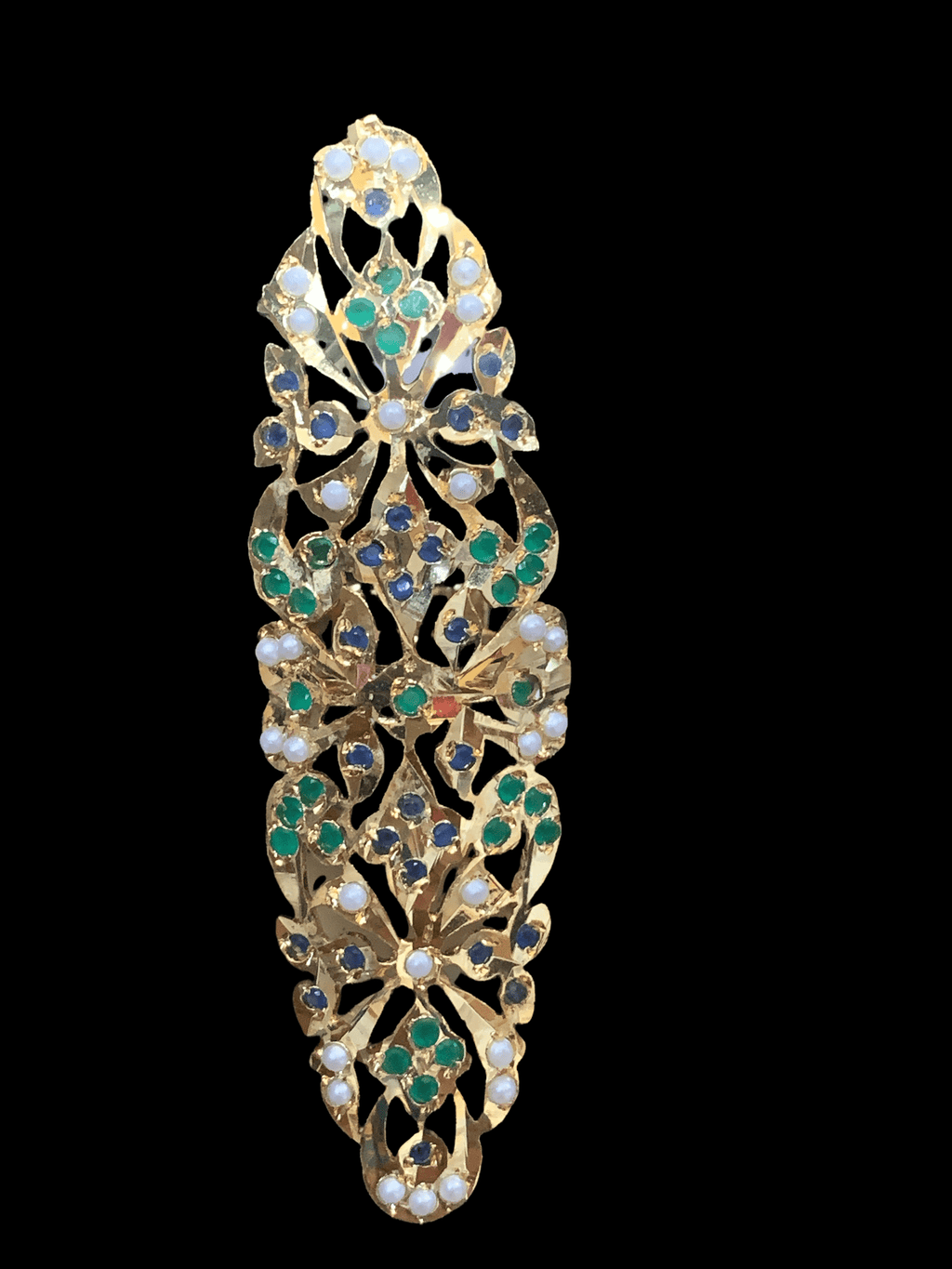 DJR52 Oversized Jadau pearl ring(blue green    ) ( READY TO SHIP)