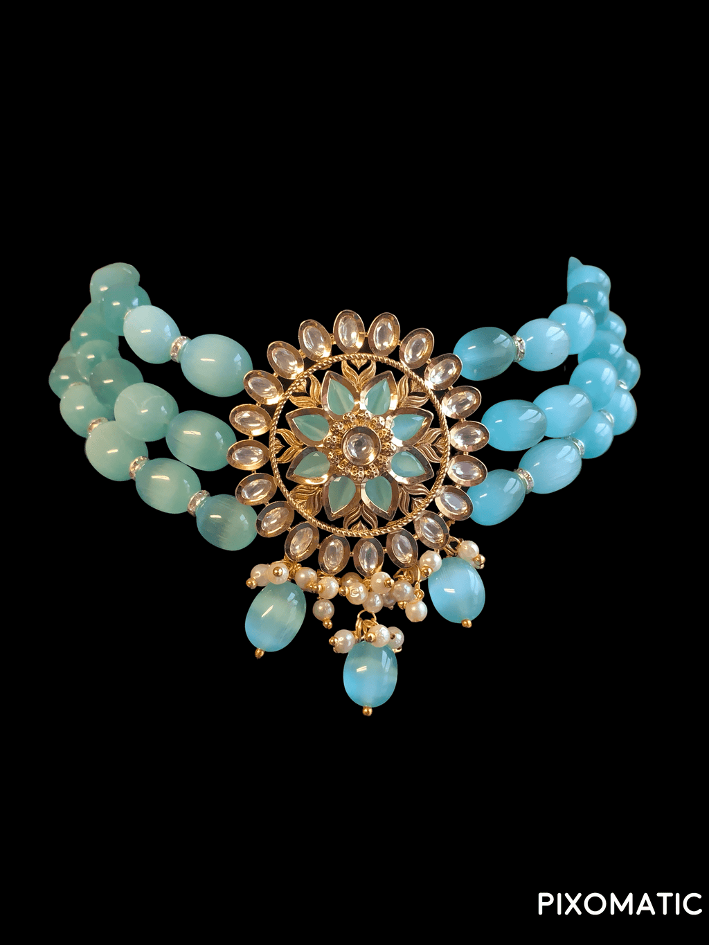 C144 Barzah polki choker( mint   ) ( READY TO SHIP)