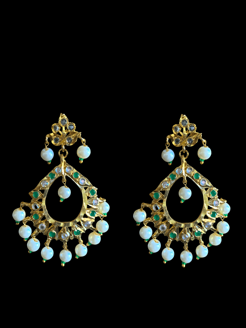 DER272  Maria chandbali in green  (SHIPS IN 4 WEEKS )