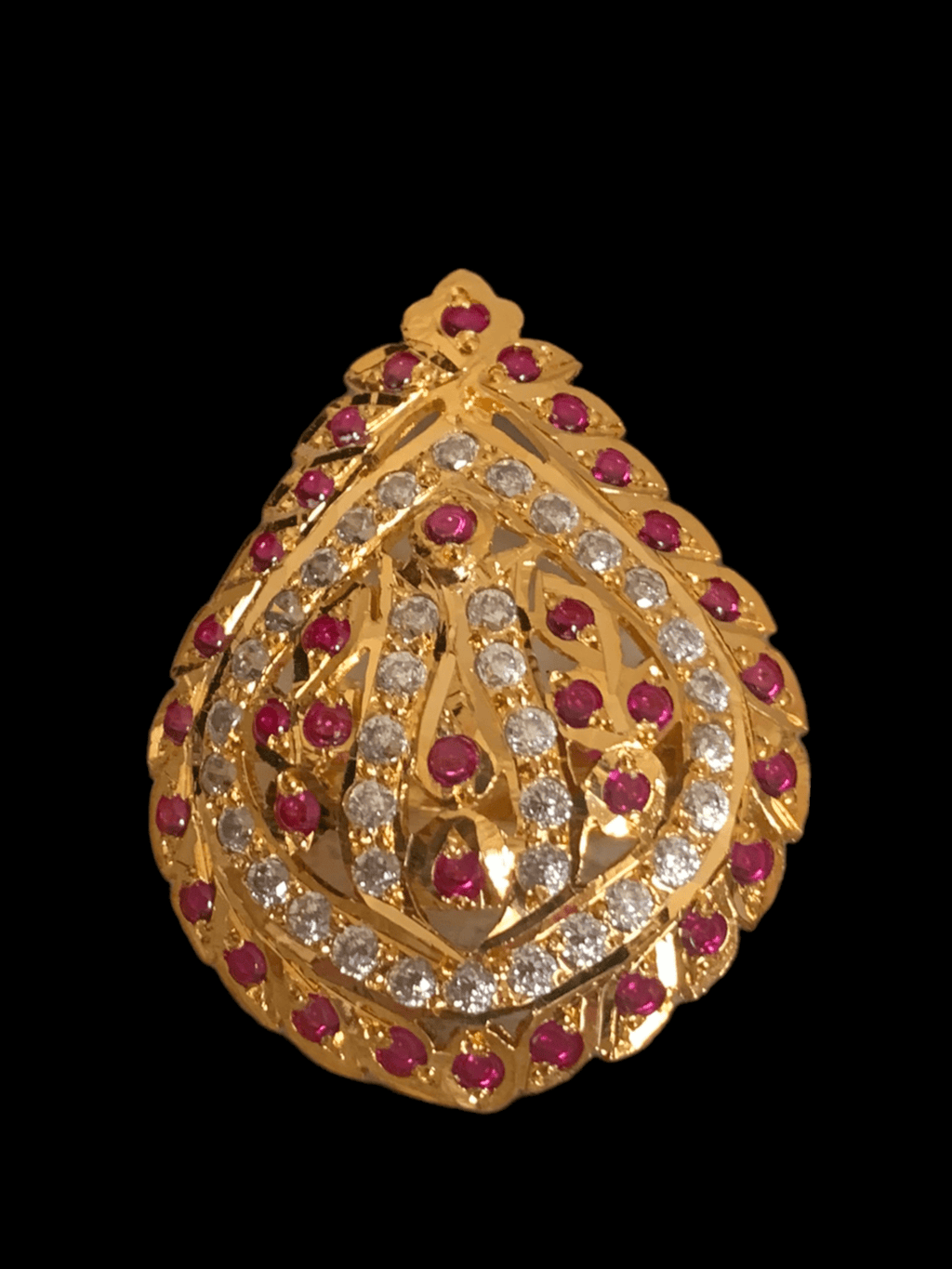 Ruby zircon gold plated silver ring ( READY TO SHIP)