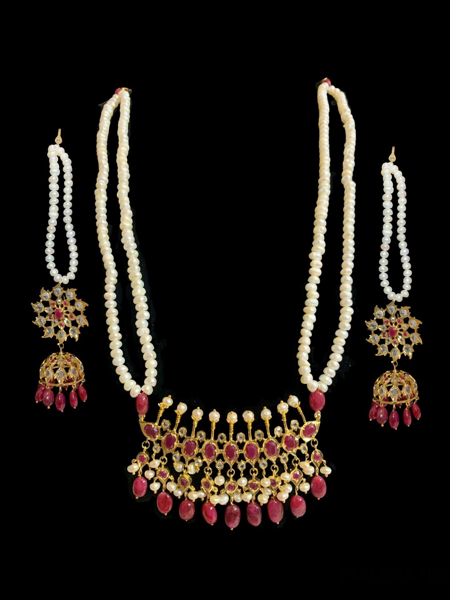 Tirmani in fresh water pearls and rubies  ( SHIPS IN 4 WEEKS )