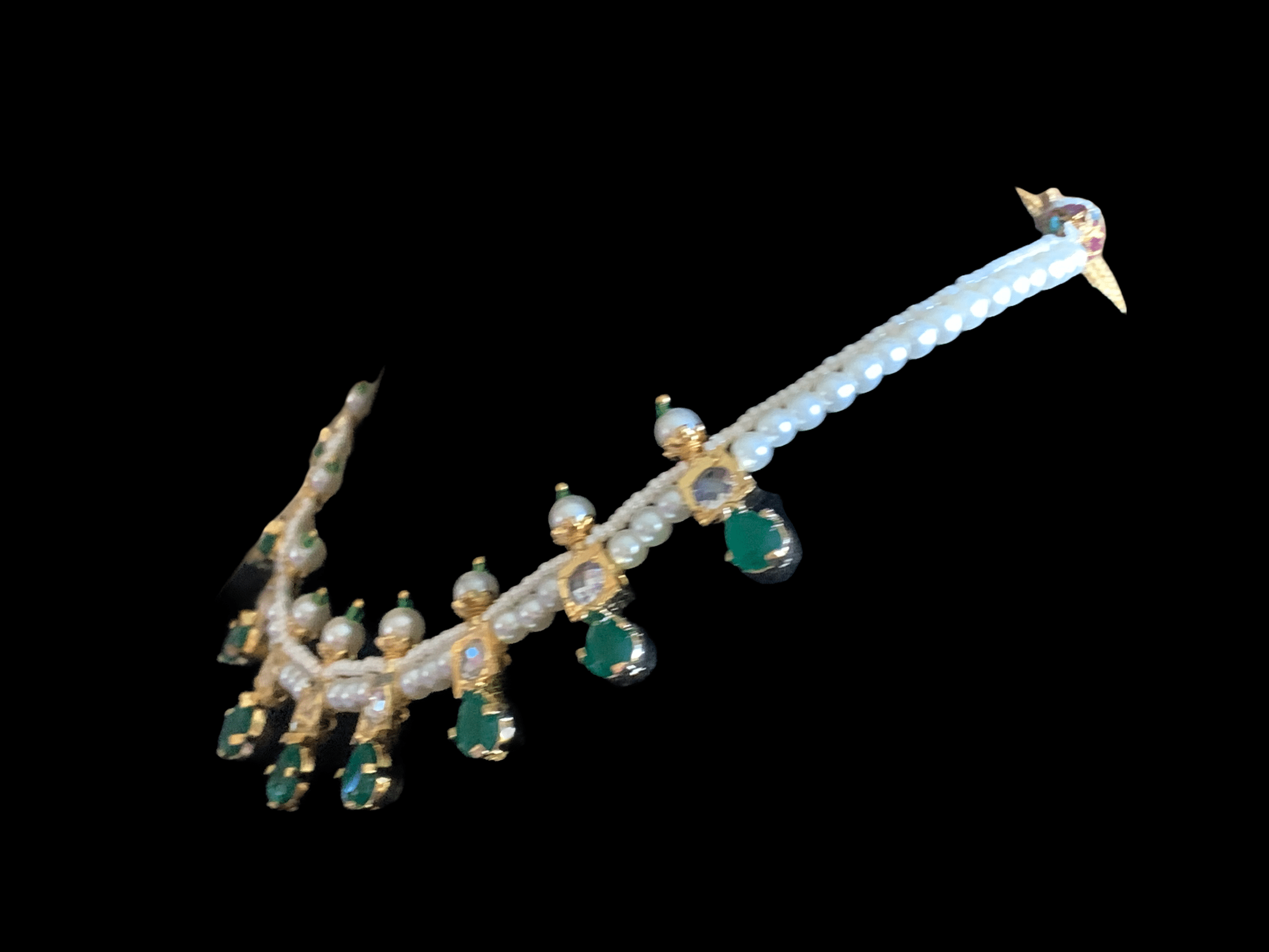 NS227 Kiara neckalce set in green  ( READY TO SHIP )