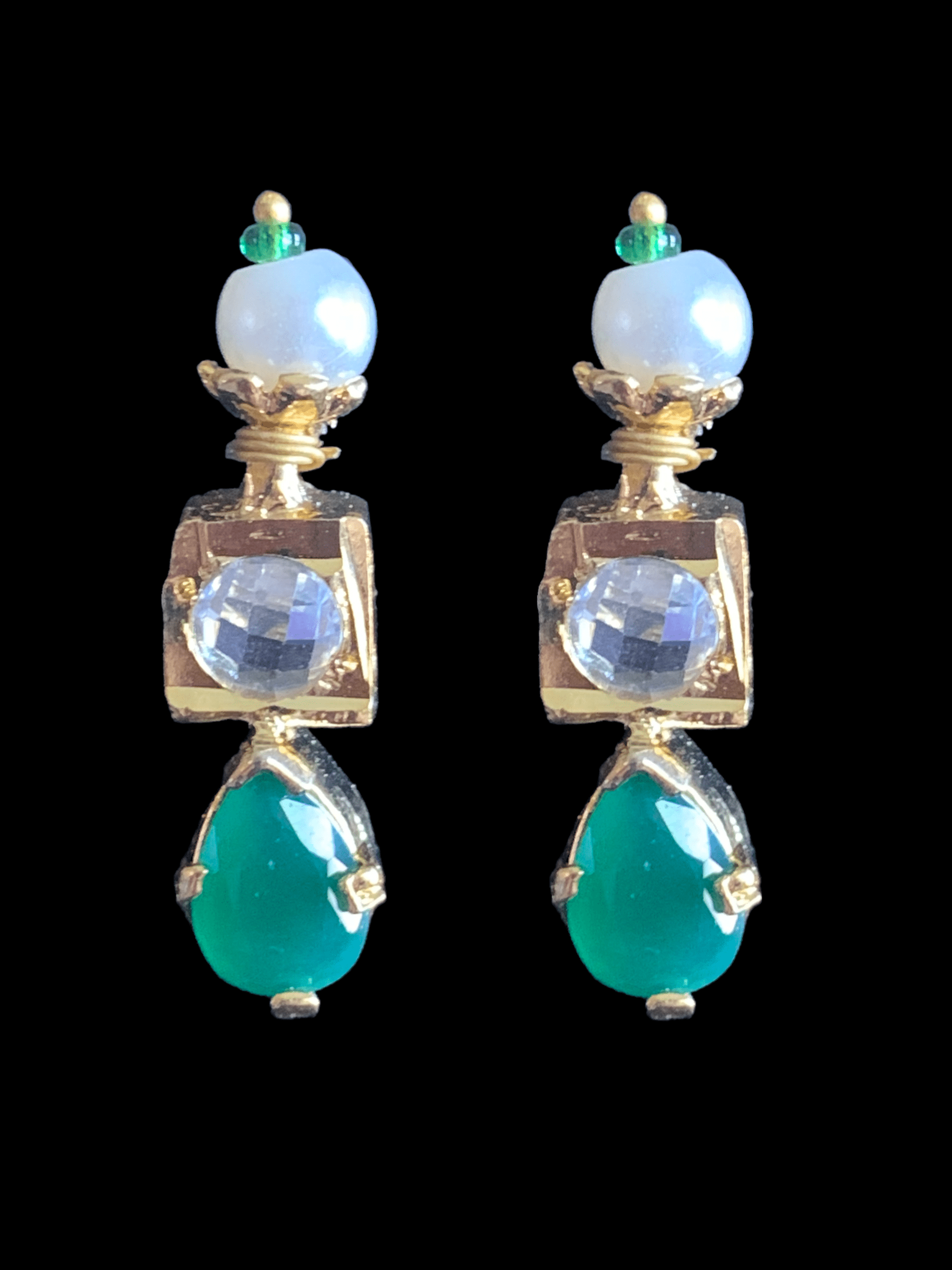 NS227 Kiara neckalce set in green  ( READY TO SHIP )