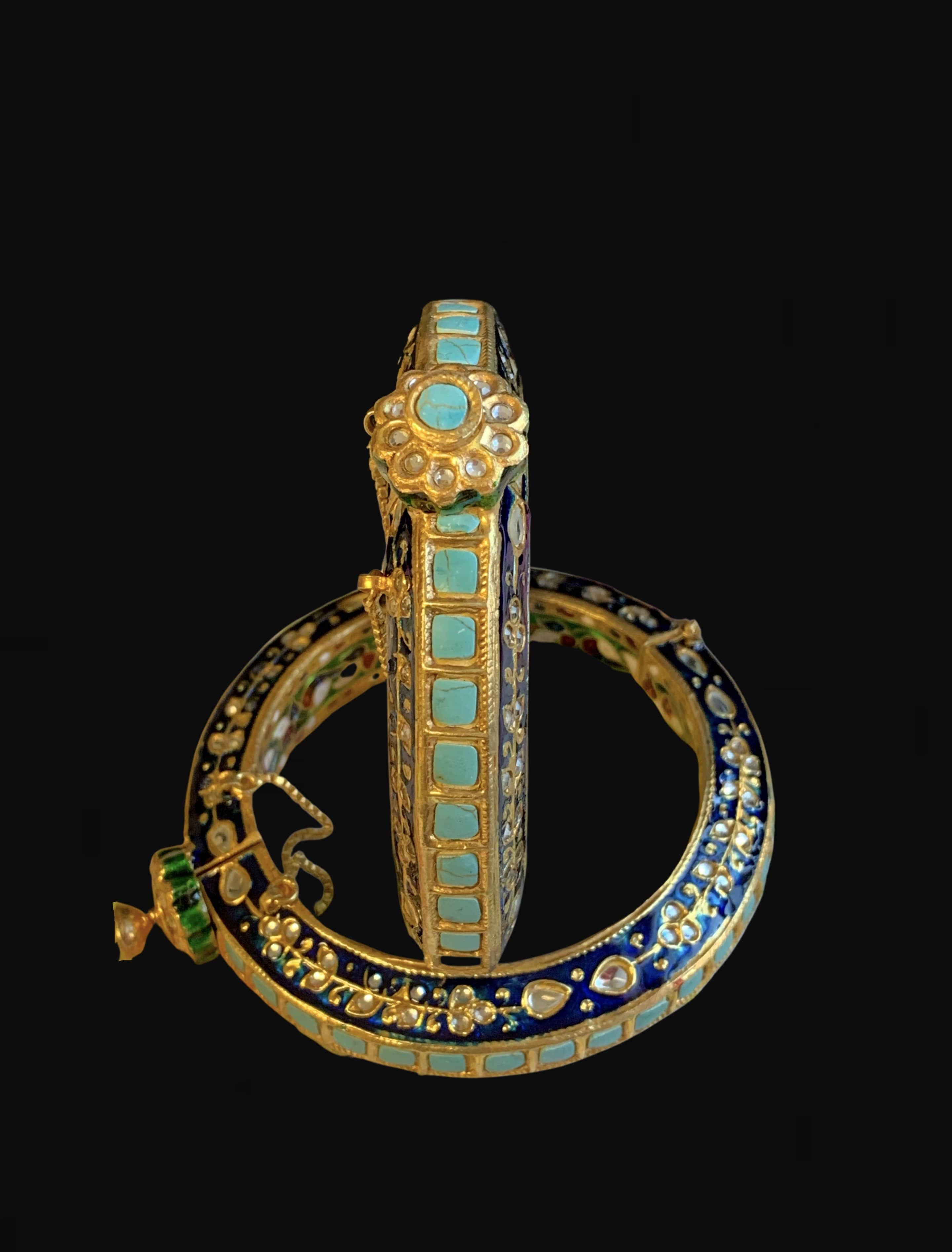 B320 Zeba kundan meenakari bangles ( SHIPS IN 2 WEEKS  )