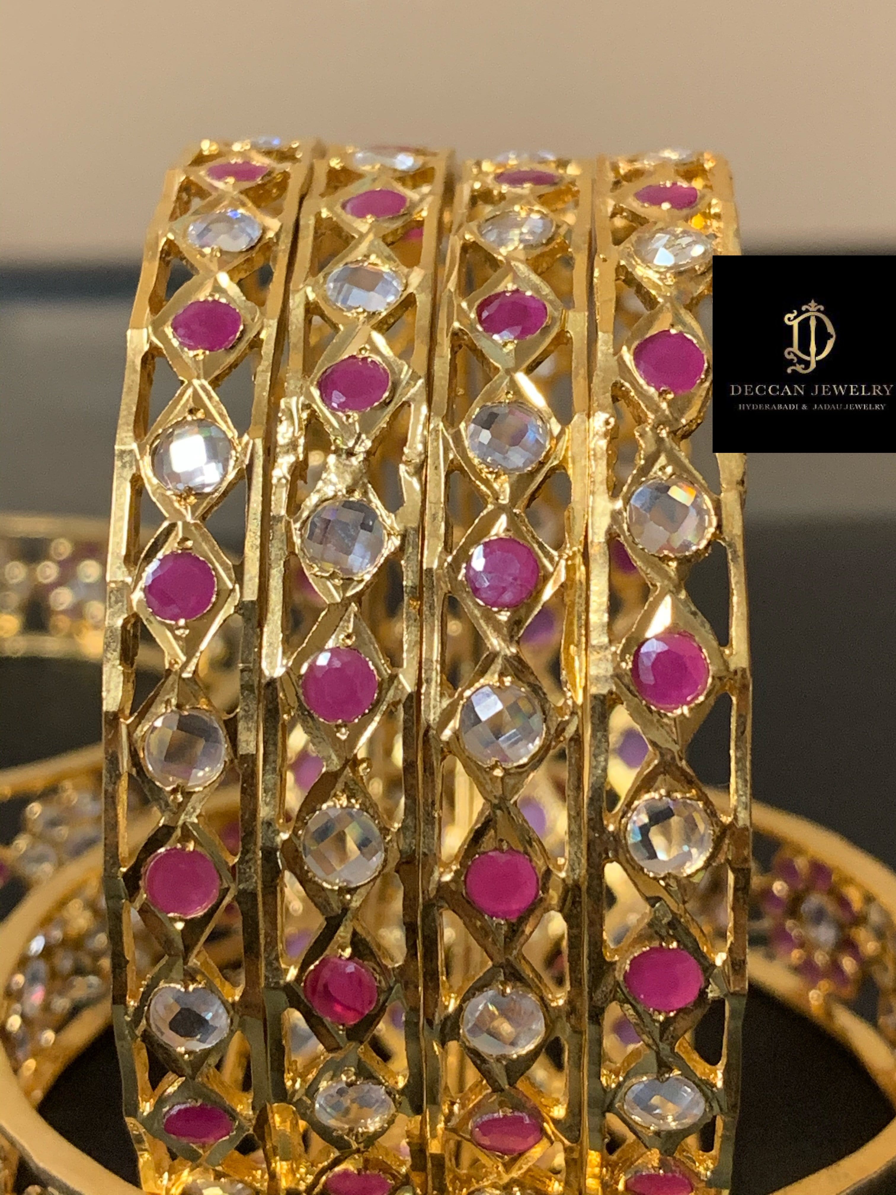 B137 Indu ruby bangles   ( SHIPS IN 4 WEEKS  )