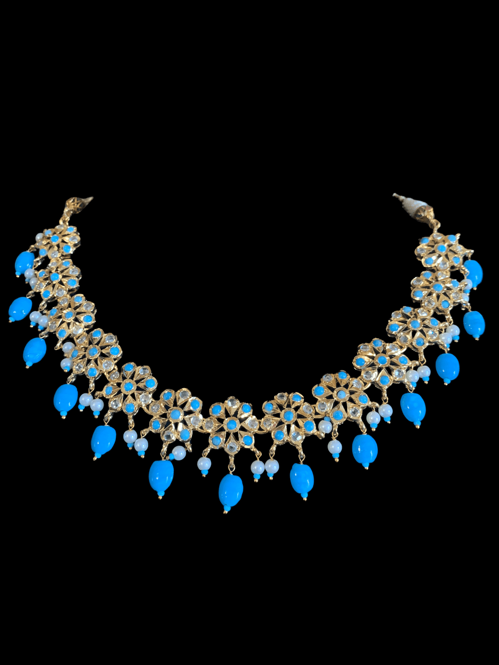 NS191 Malavika necklace set in turquoise ( SHIPS IN 4 WEEKS )