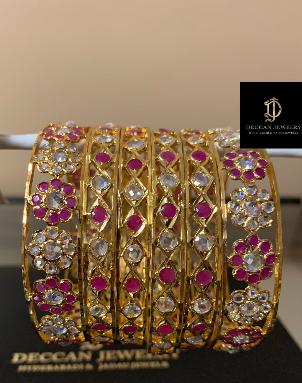 B137 Indu ruby bangles   ( SHIPS IN 4 WEEKS  )