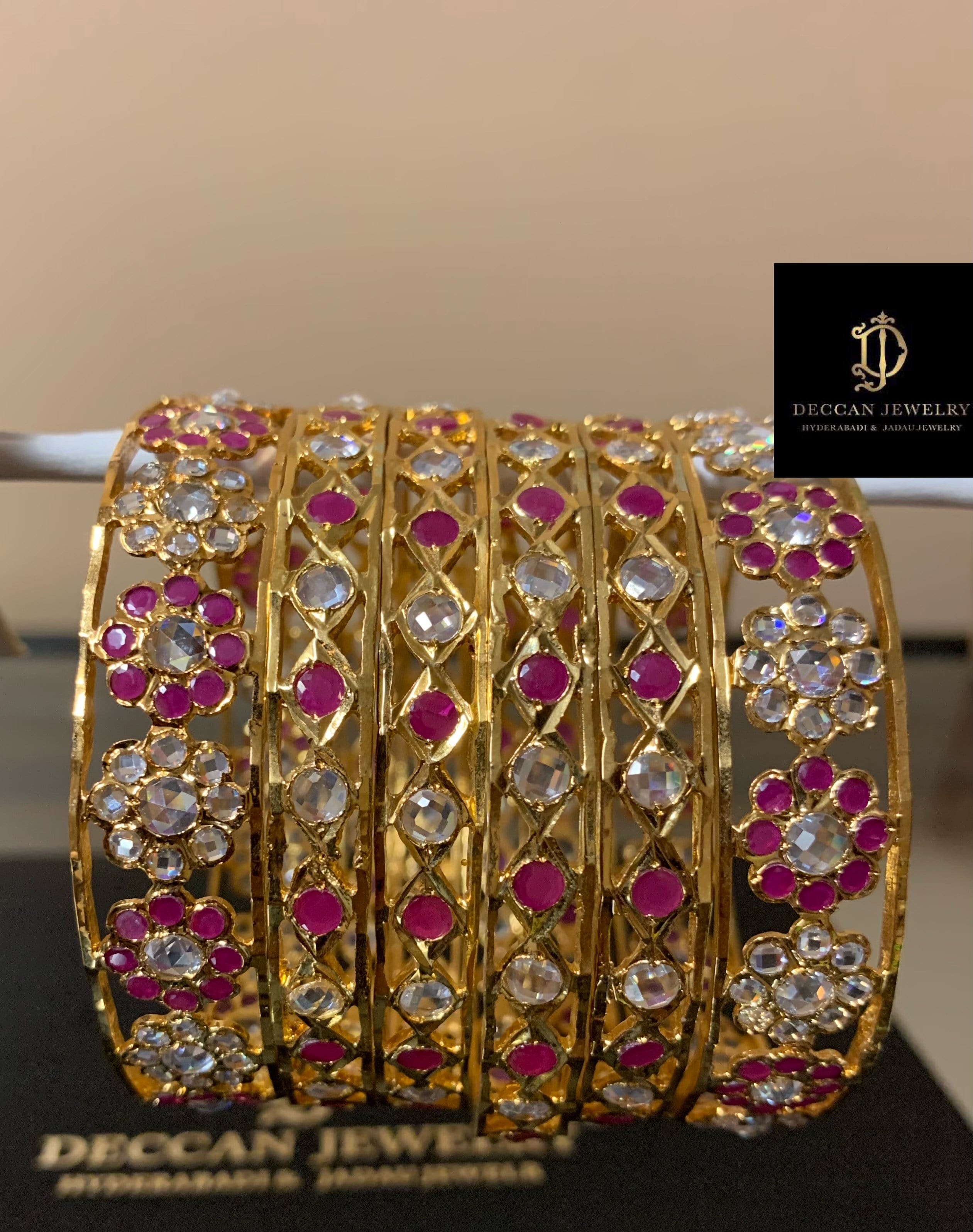 B137 Indu ruby bangles   ( SHIPS IN 4 WEEKS  )