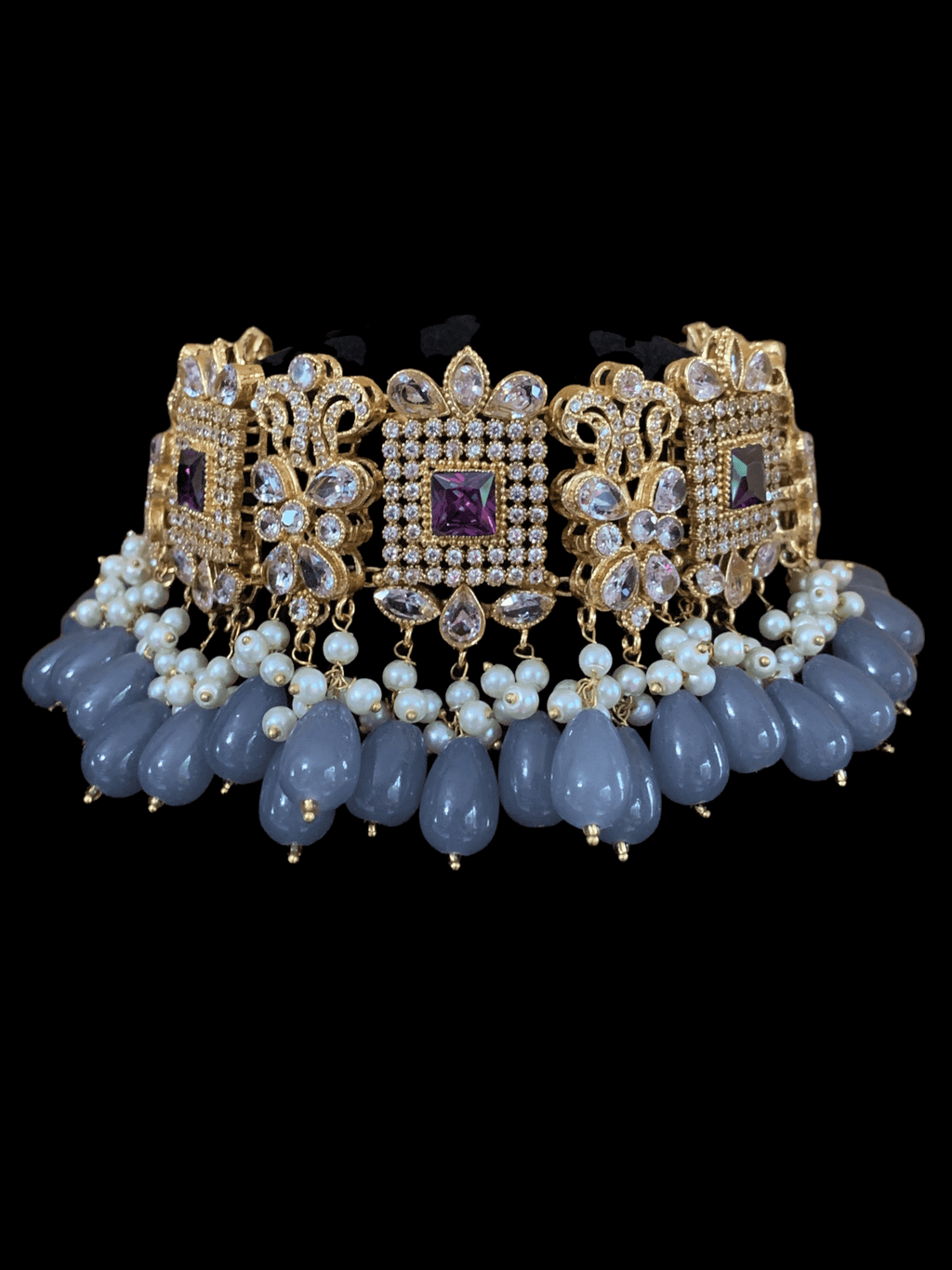 BR51 Aima  choker set (amethyst) (SHIPS IN 3 WEEKS )