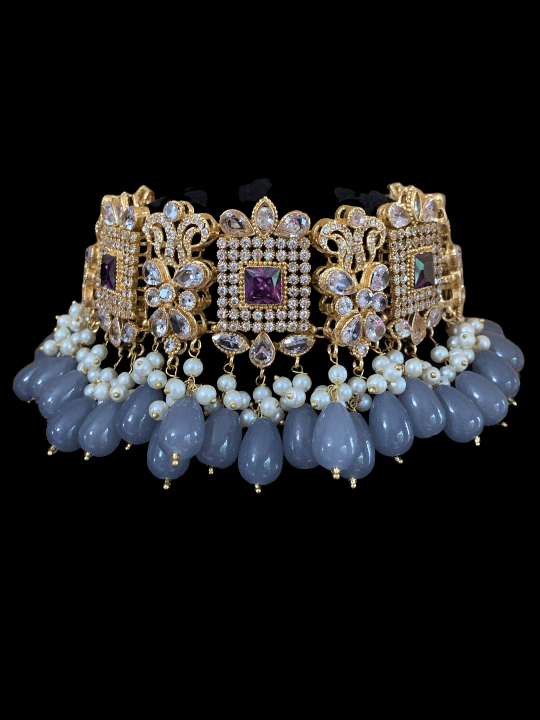 BR51 Aima  choker set (amethyst) (SHIPS IN 3 WEEKS )