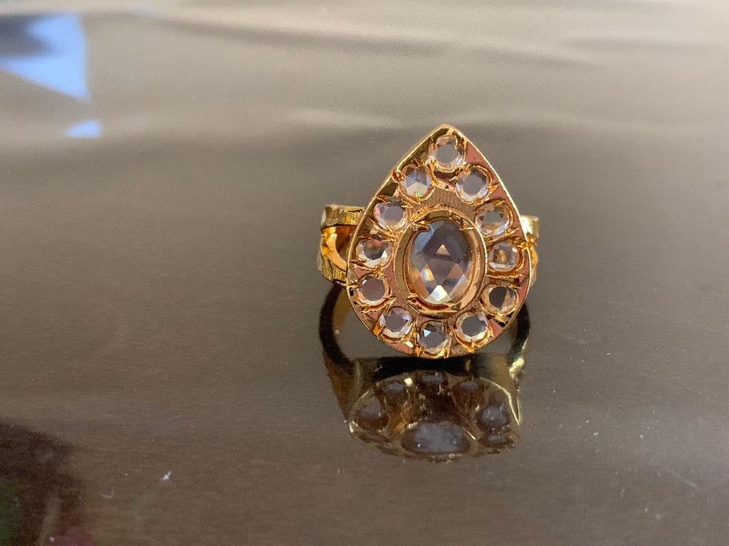 DJR15 Cz polki  ring ( READY TO SHIP)