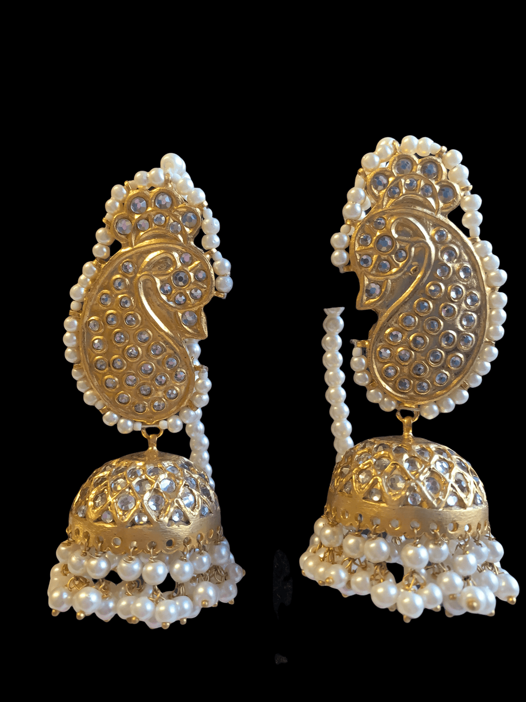 DER158 Samana kundan jhumka ( SHIPS IN 4 WEEKS  )