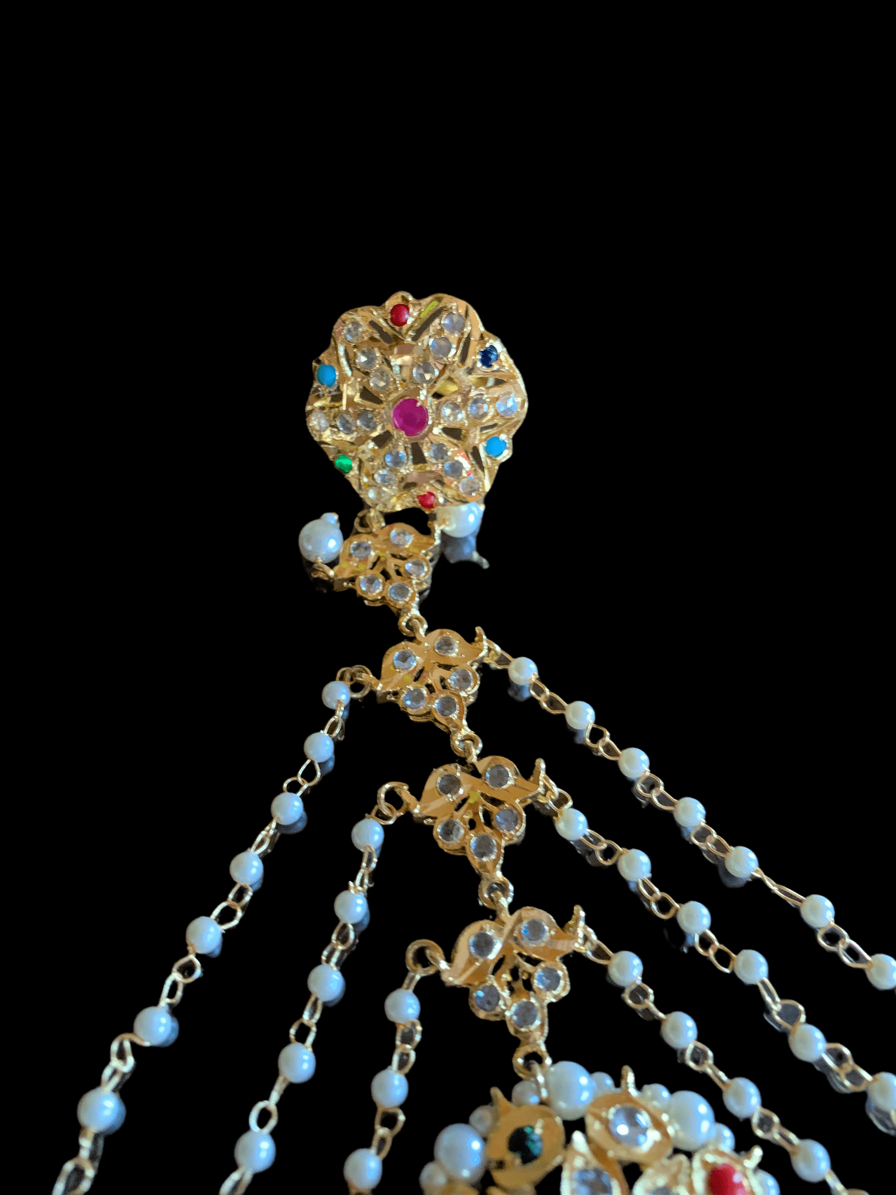 HP10 Ronak haath phool - ONE PAIR ( navratan  ) (SHIPS IN 4 WEEKS  )