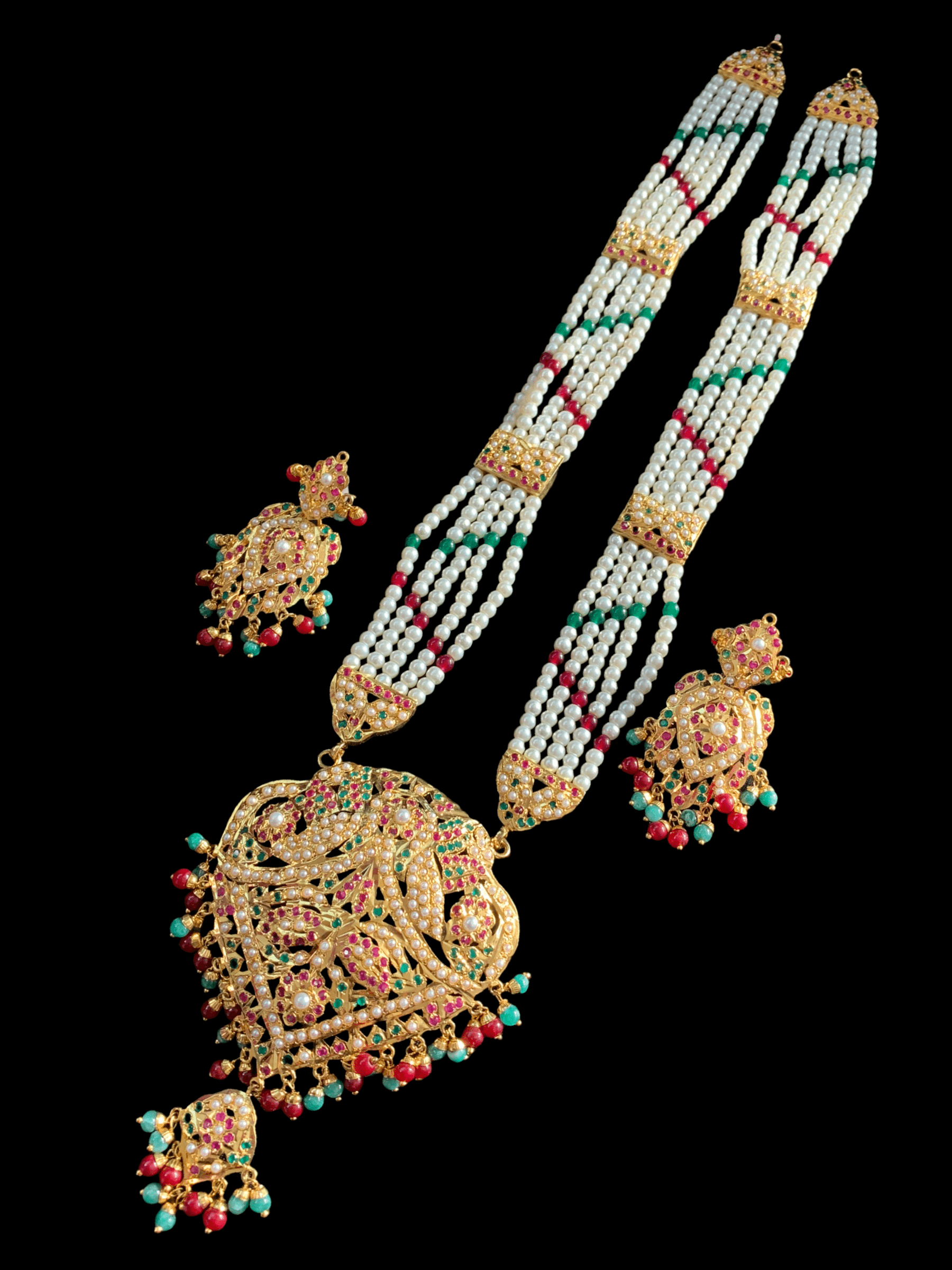 LN151 Azya punjabi Jadau Rani haar in pearls ( SHIPS IN 4 WEEKS )