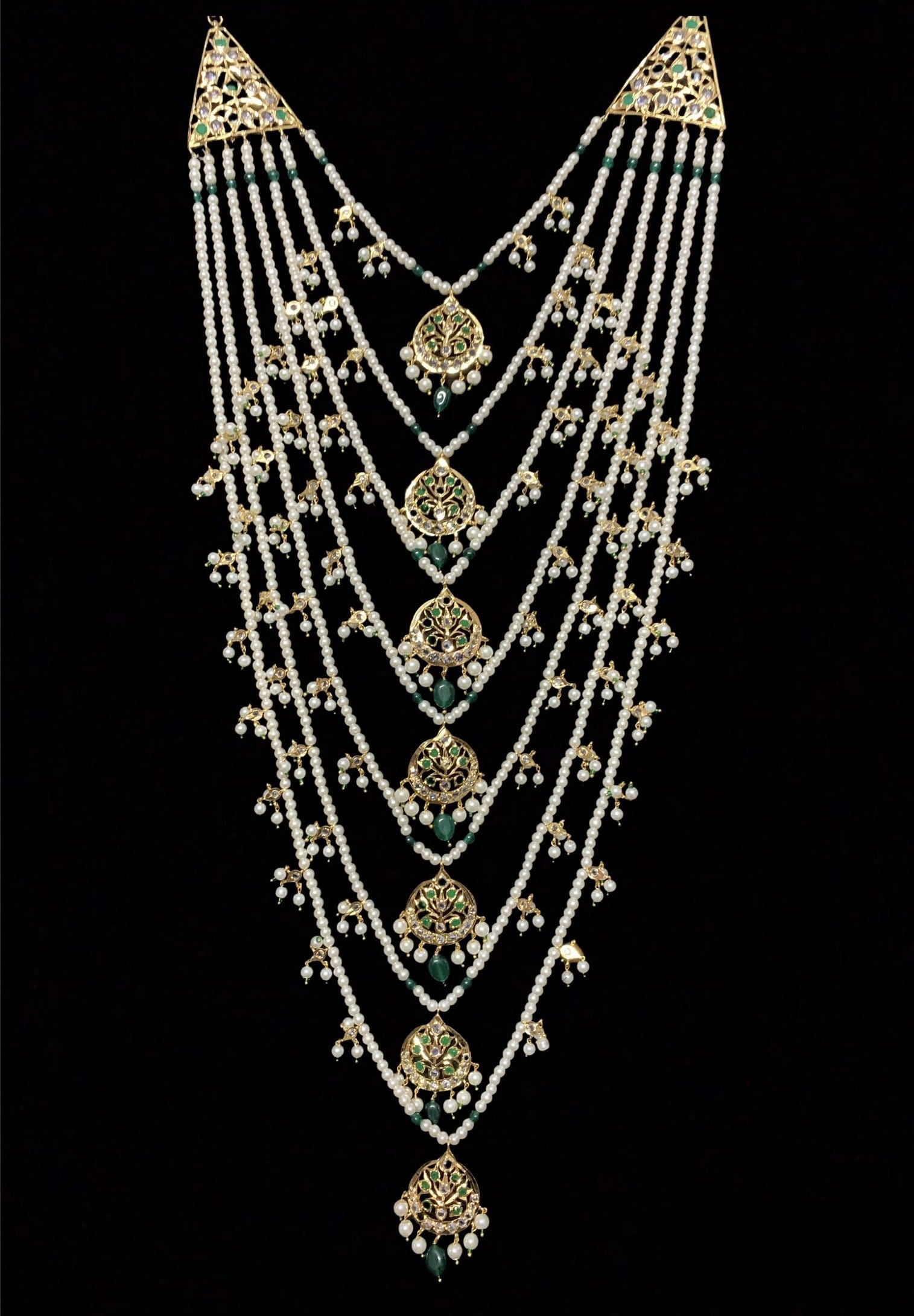 SAT19 Asmara Hyderabadi bridal satlada green ( READY TO SHIP )