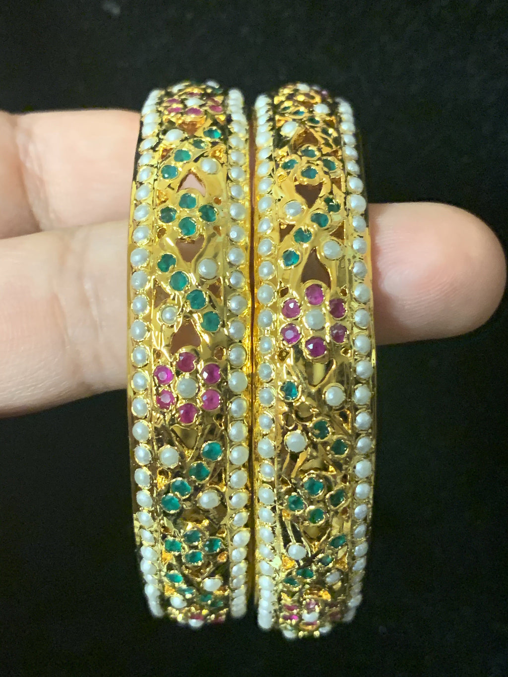 B88 Leela red green bangles  ( READY TO SHIP )