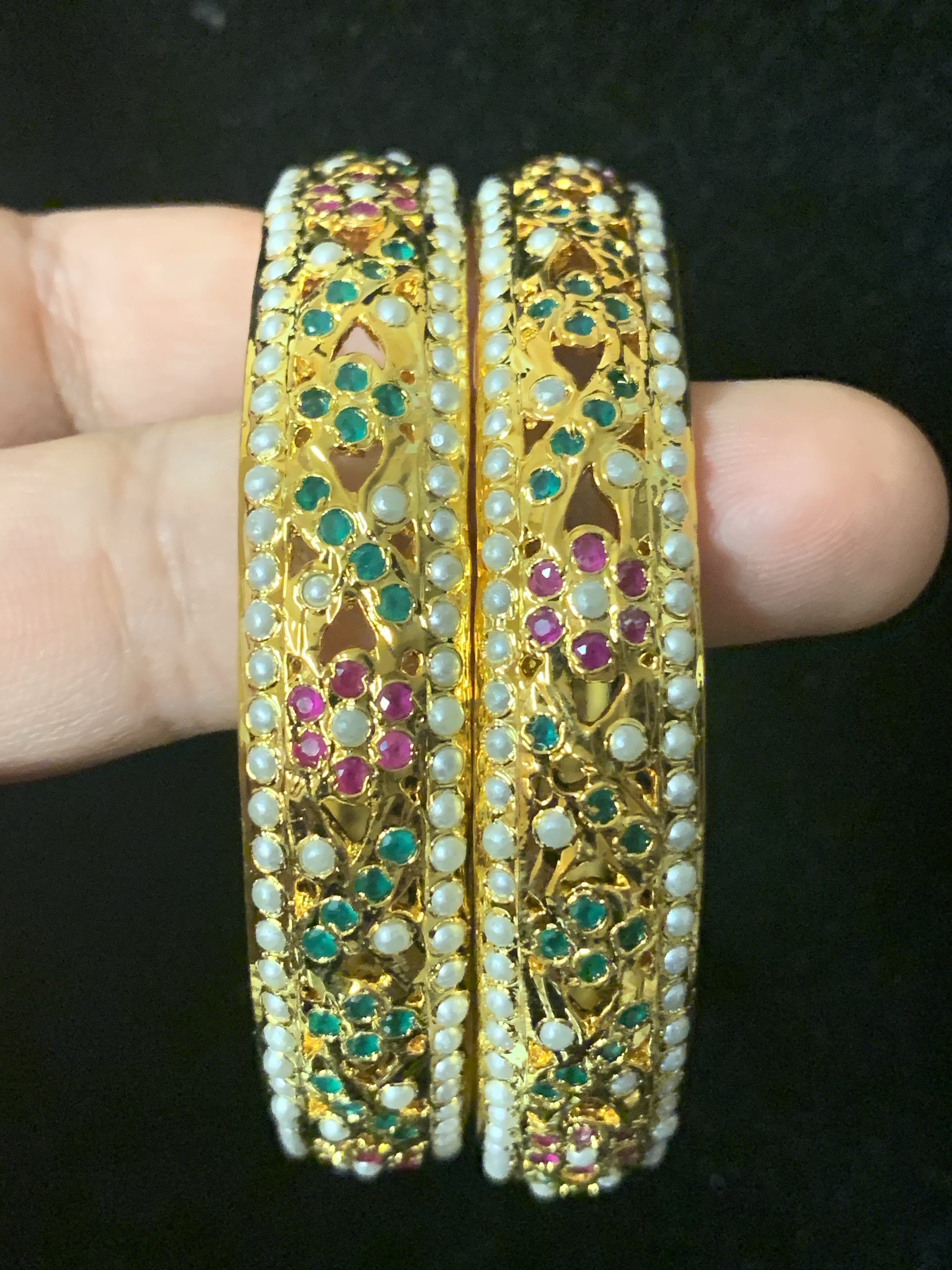 B88 Leela red green bangles  ( READY TO SHIP )