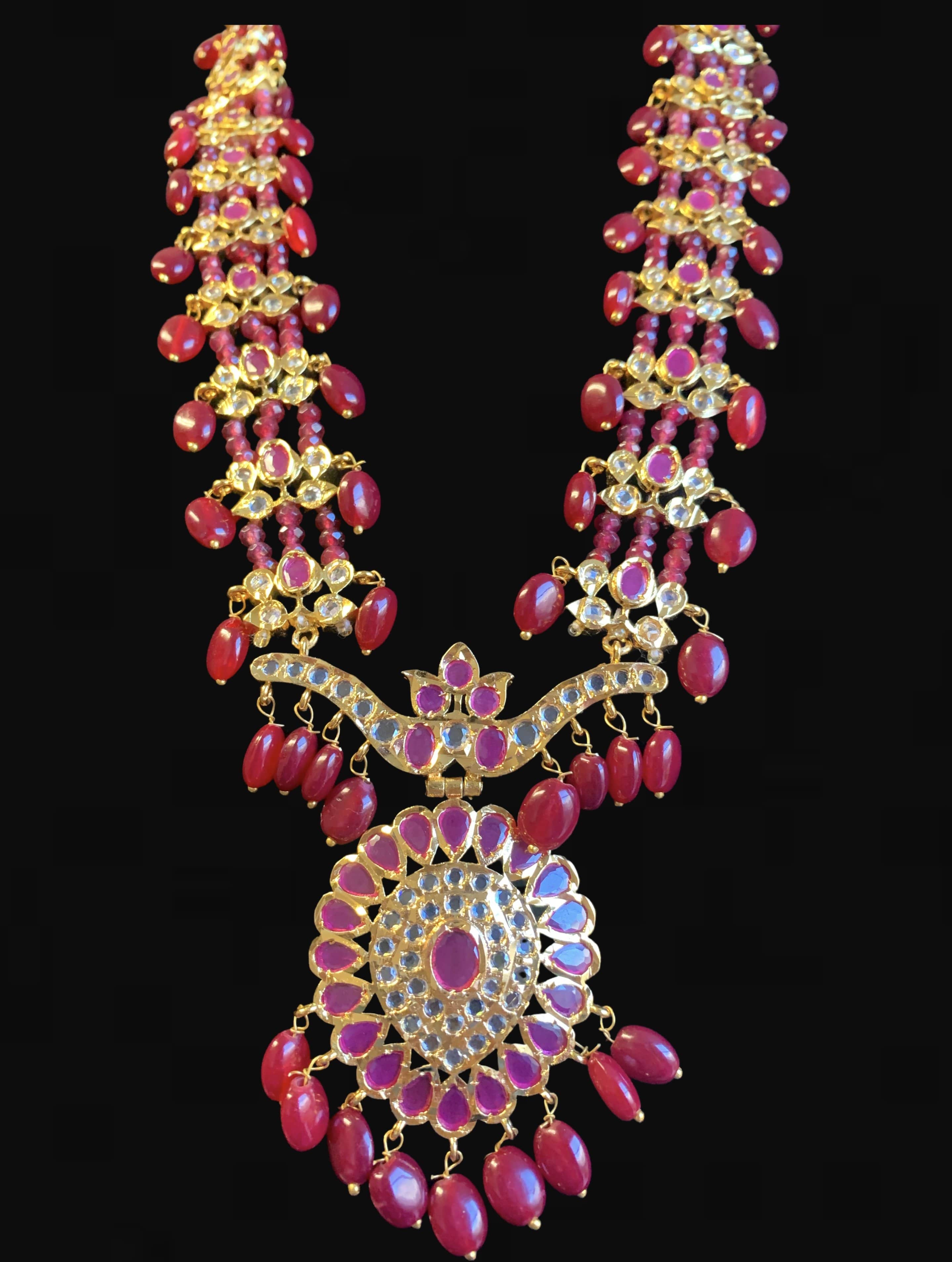 LN68 Asif jaahi haar in Ruby ( SHIPS IN 4 WEEKS )