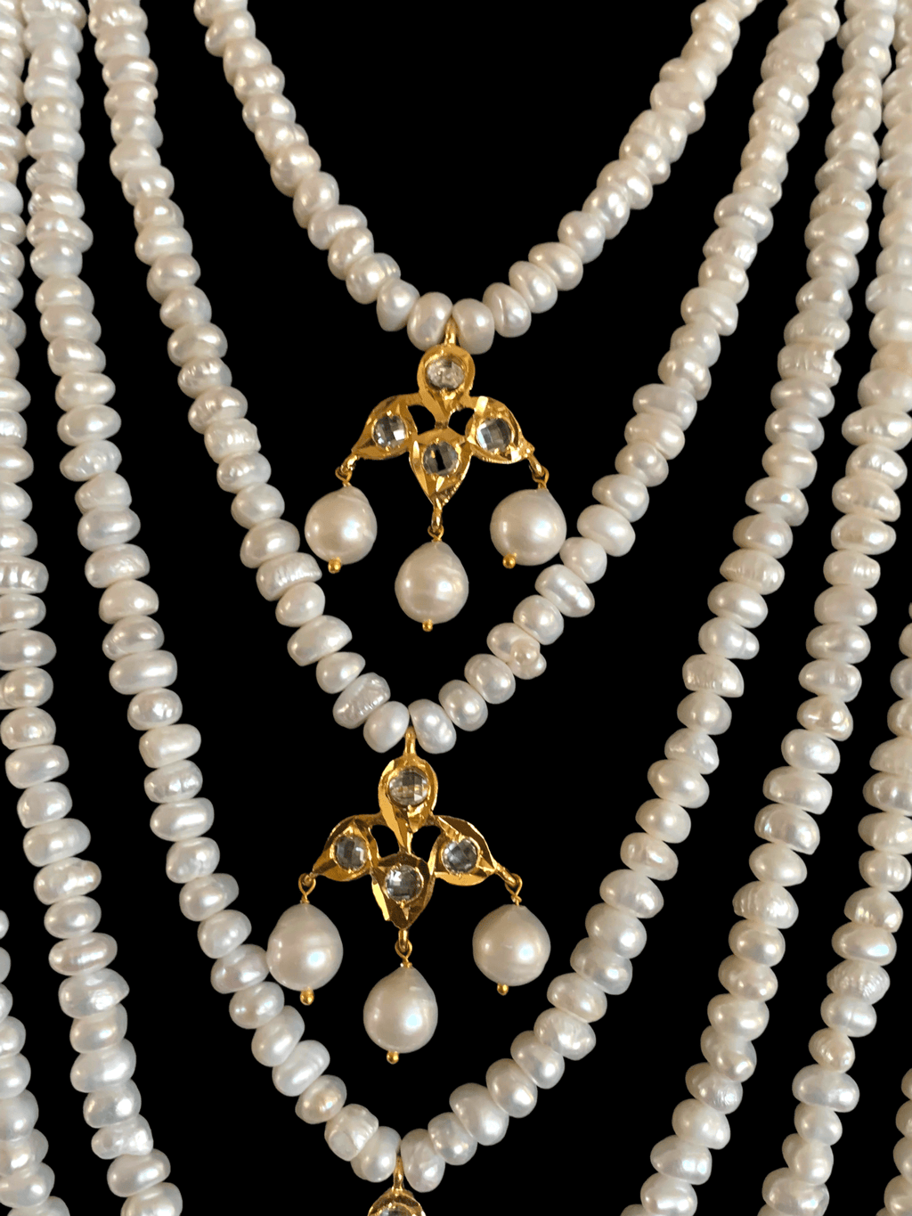 SAT64 Hyderabadi satlada in fresh water pearls ( SHIPS IN 2 WEEKS )