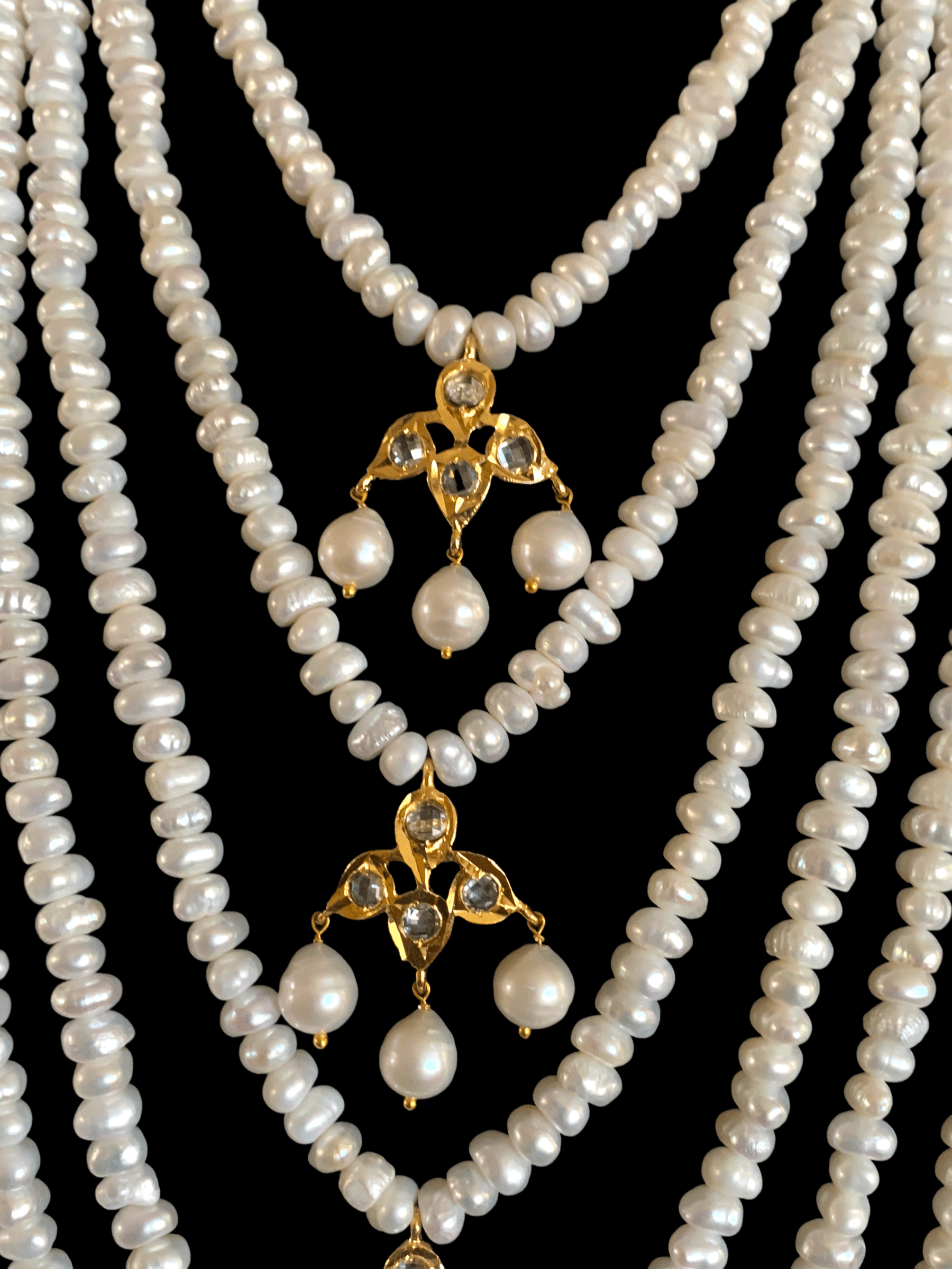 SAT64 Hyderabadi satlada in fresh water pearls ( SHIPS IN 2 WEEKS )