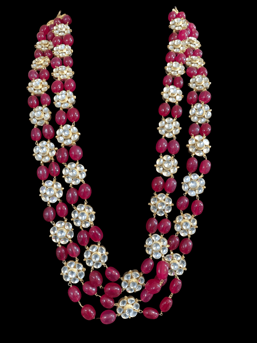 SAT4 Sumaina long necklace - Ruby  (READY TO SHIP )