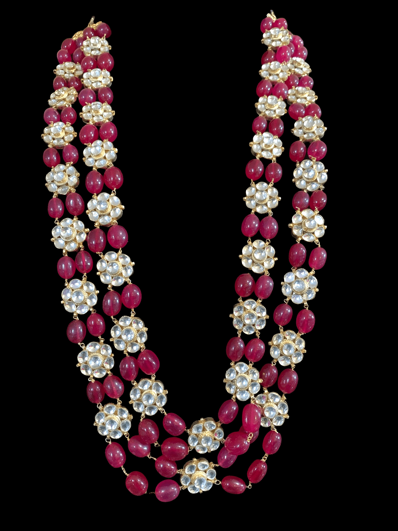 SAT4 Sumaina long necklace - Ruby  (READY TO SHIP )