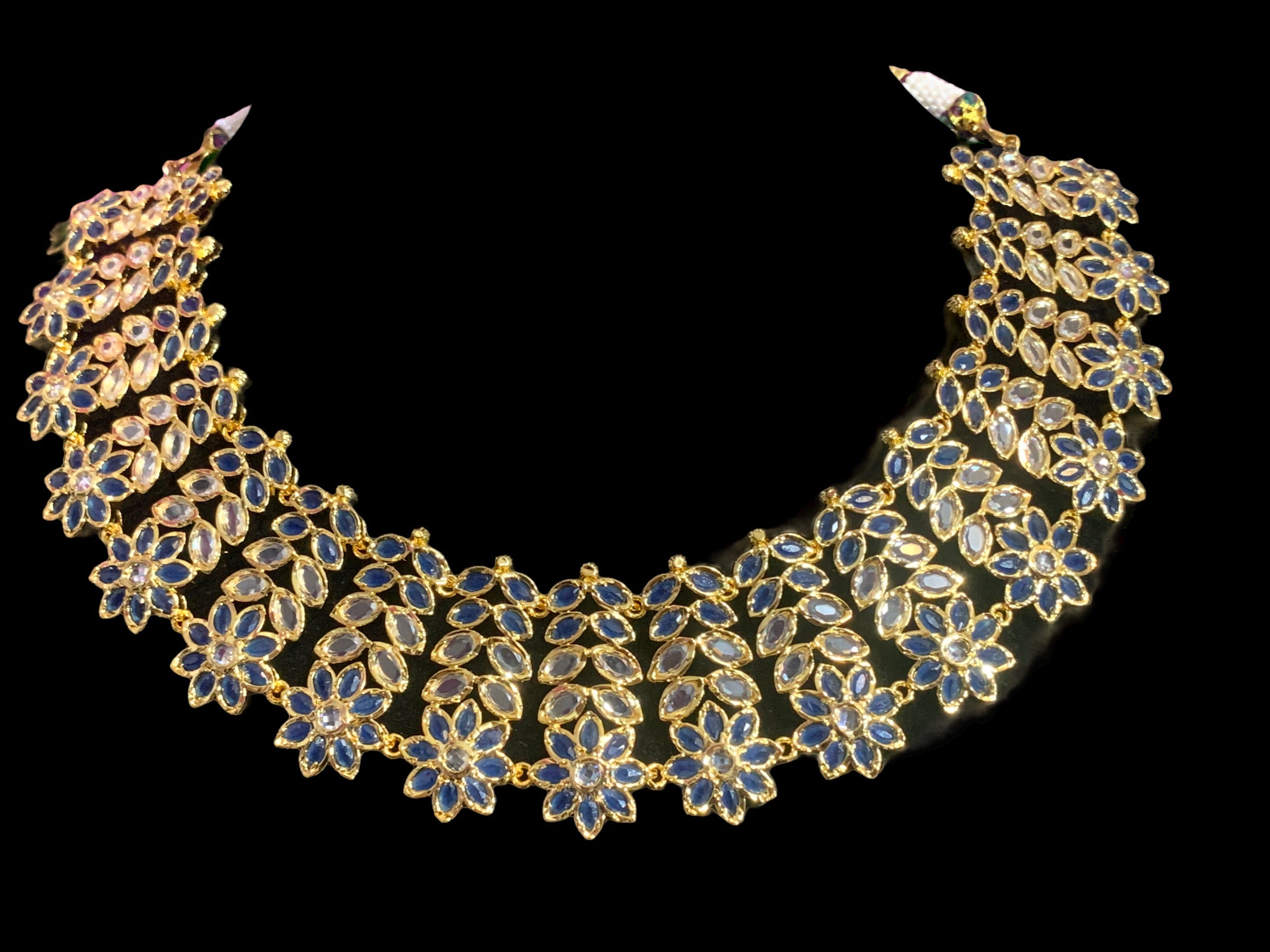 NS371 MIZAN Hyderabadi gold plated necklace set ( READY TO SHIP )