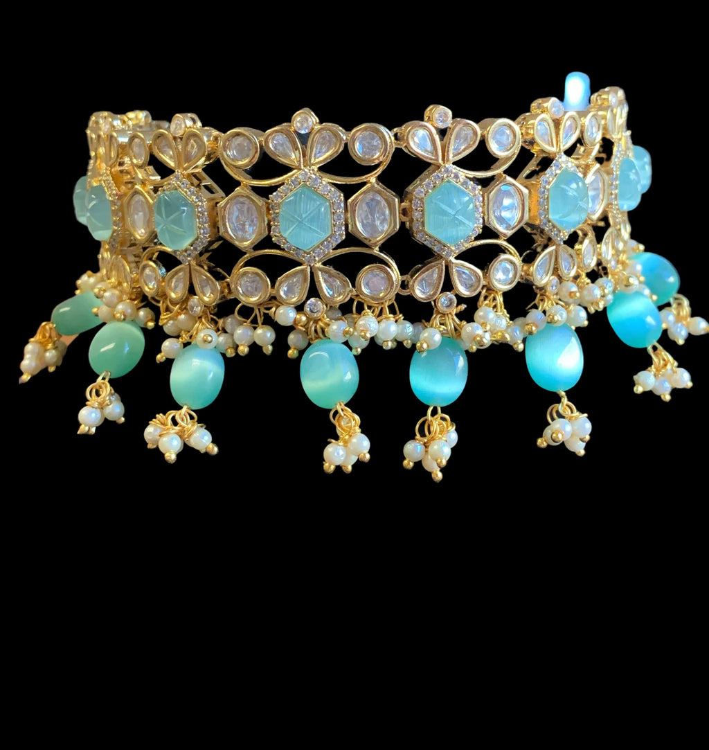 Vedika polki choker in mint green    ( READY TO SHIP)