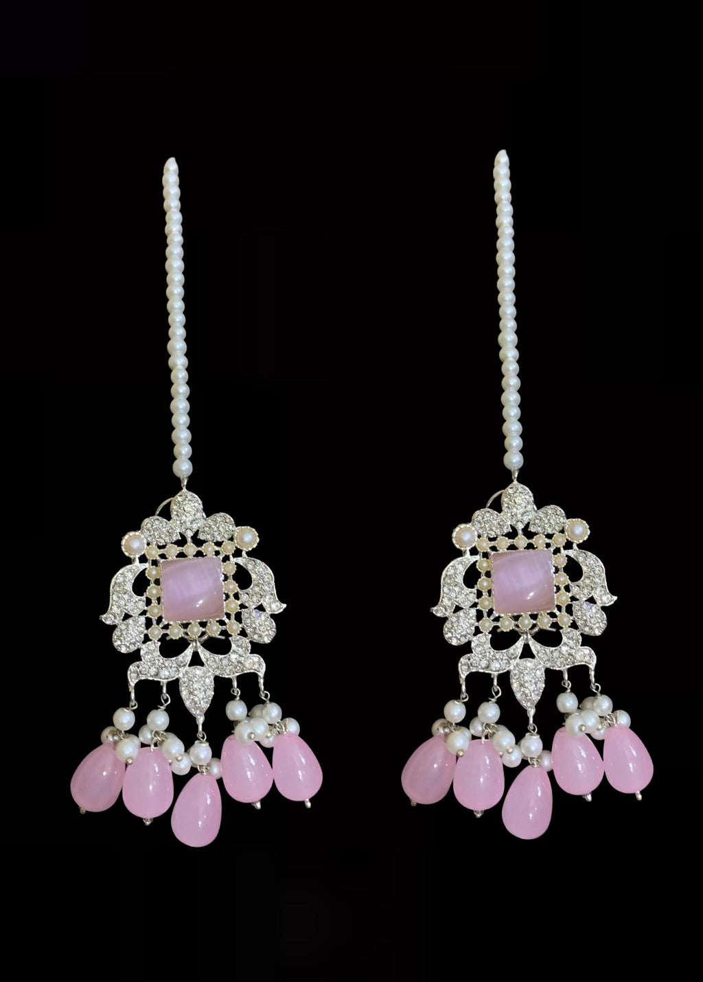 BR10 Anisa zircon bridal set - pink ( SHIPS IN 3 WEEKS  )