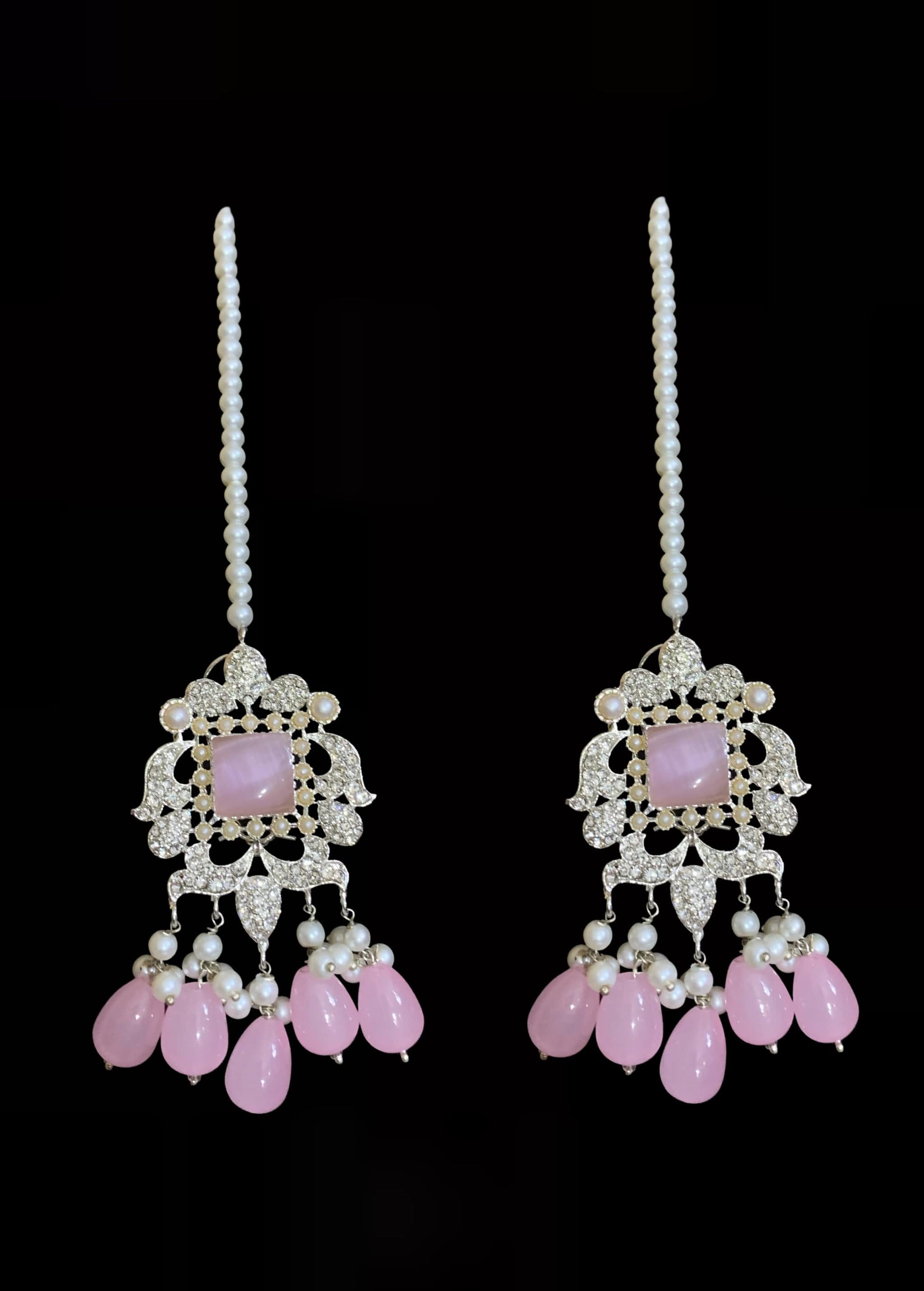 BR10 Anisa zircon bridal set - pink ( SHIPS IN 3 WEEKS  )