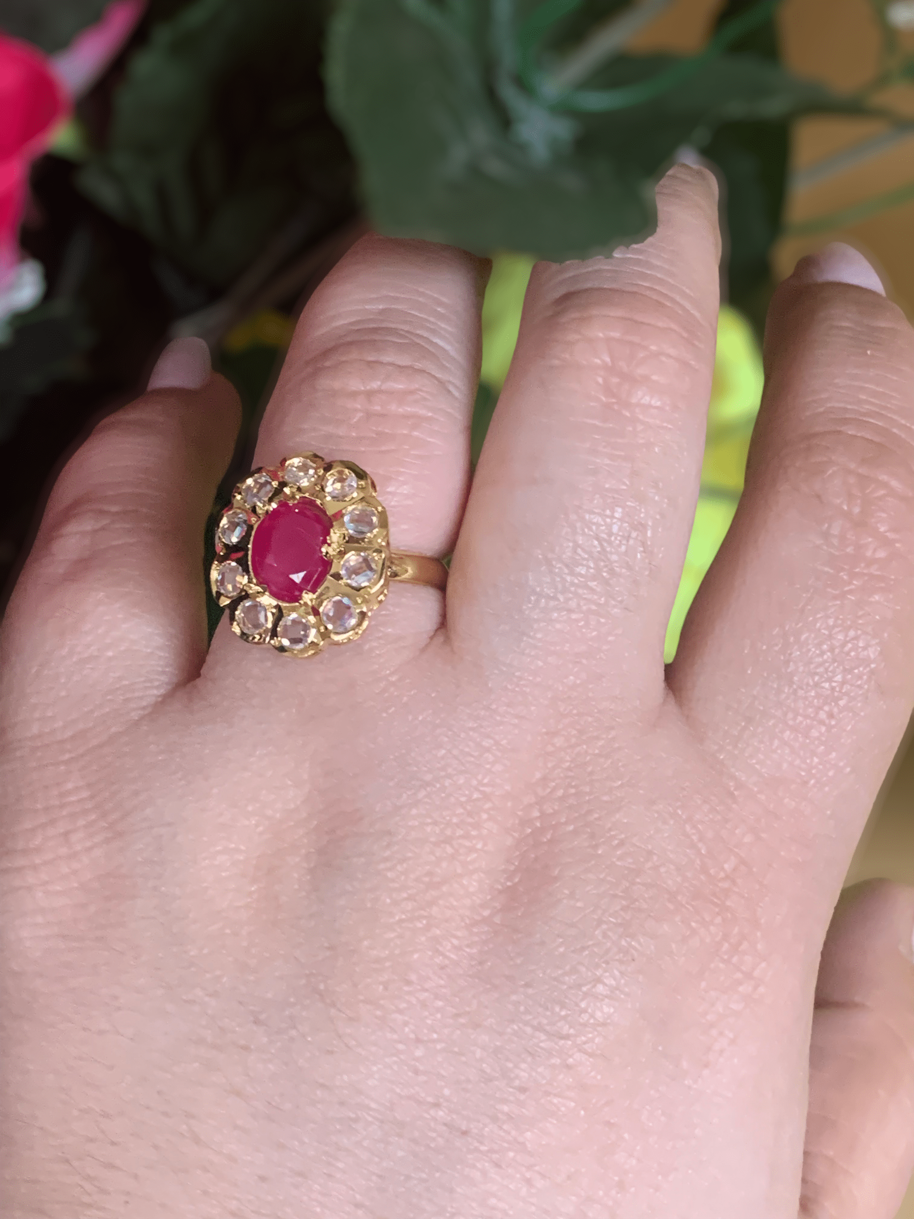 DJR46 Hyderabadi ruby  ring ( READY TO SHIP )