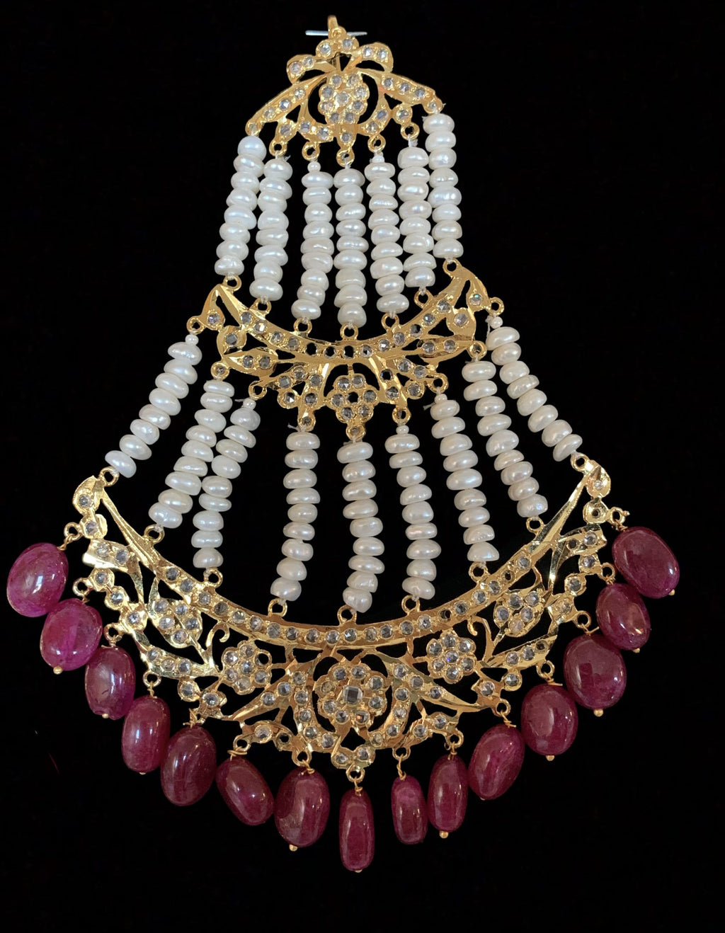 BR111 Insia jadavi lacha set in rubies  ( SHIPS IN 2 WEEKS  )