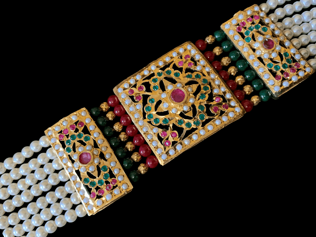 B65 Saira Jadau bracelet in ruby green (READY TO SHIP)