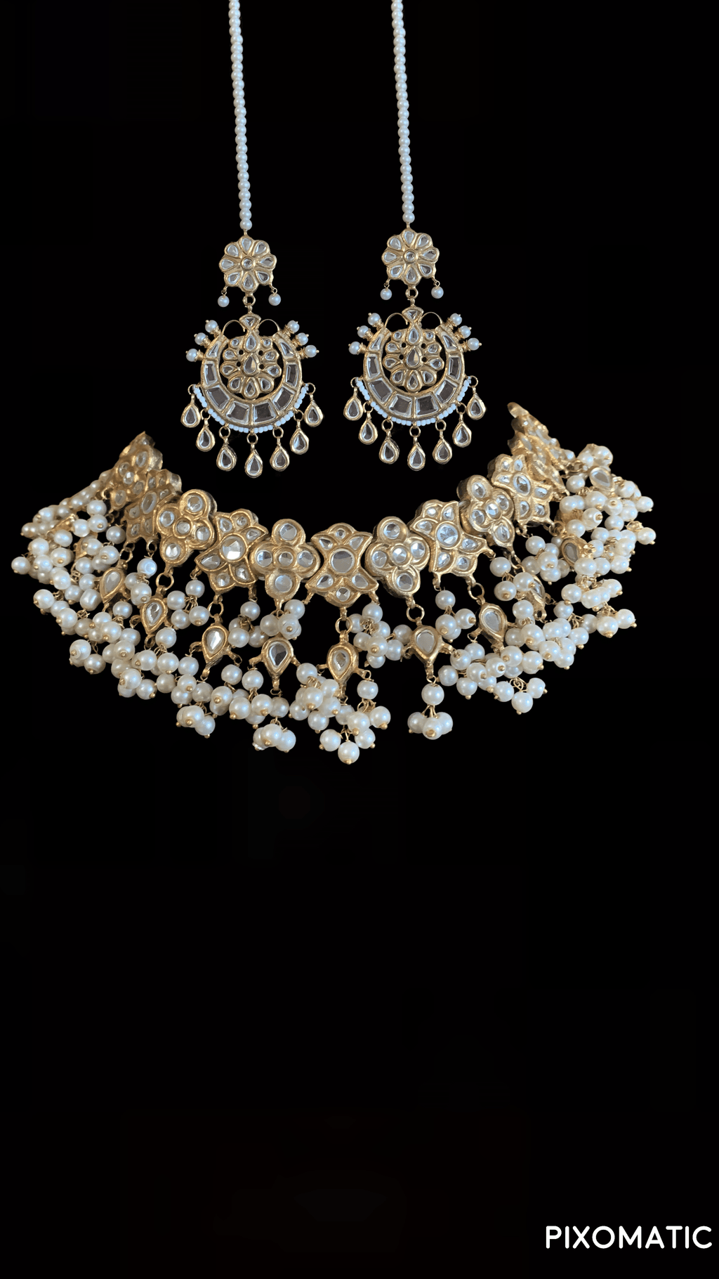 BR48 Dua kundan bridal set ( SHIPS IN 4 WEEKS )