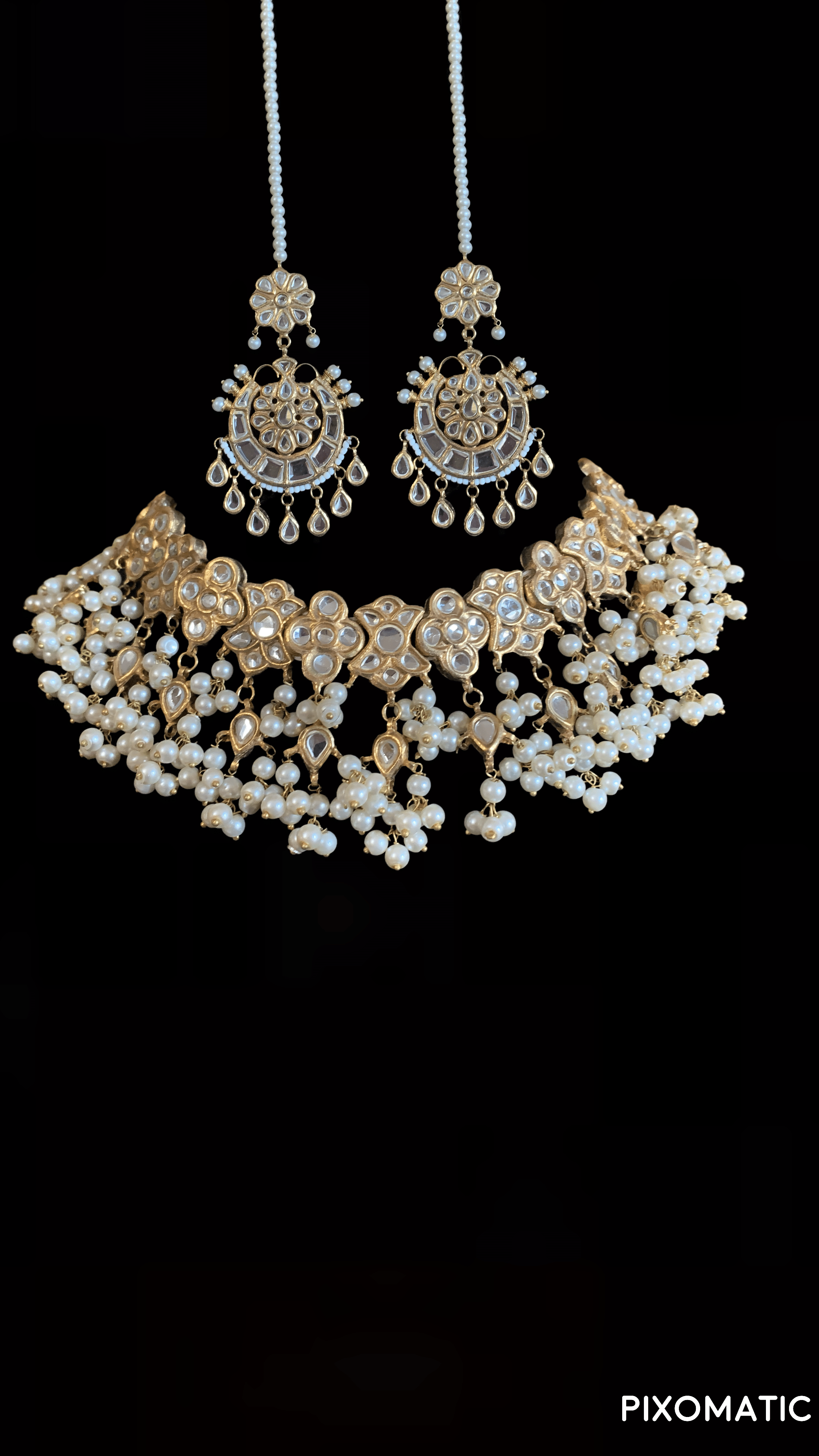 BR48 Dua kundan bridal set ( SHIPS IN 4 WEEKS )
