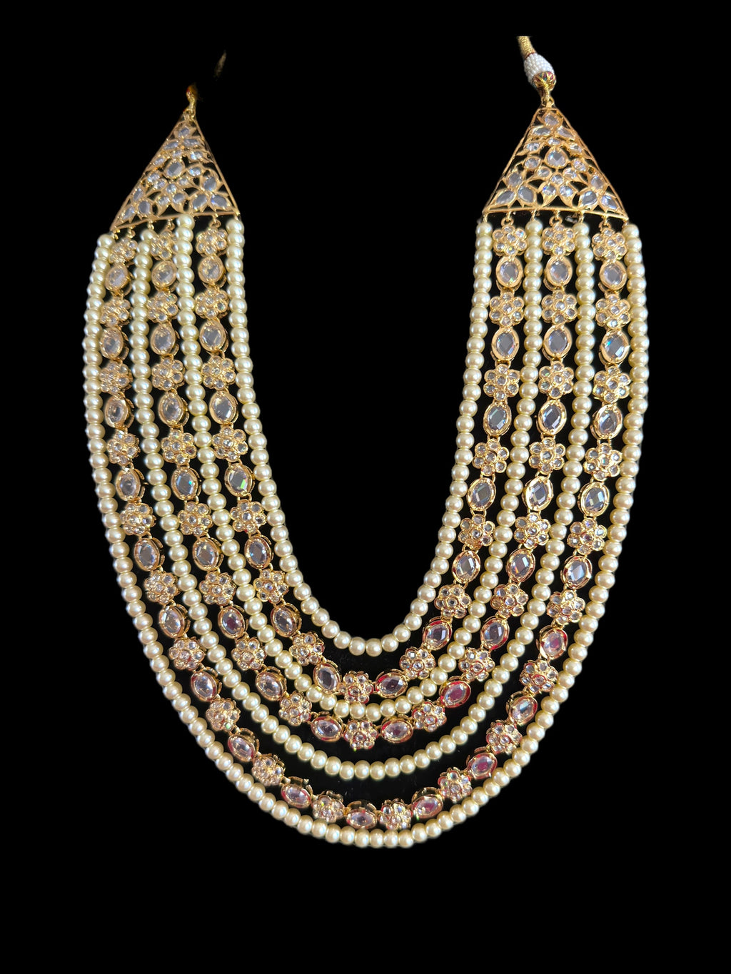 SAT75 BHANU gold plated Mala with Chandbali earrings ( SHIPS IN 4 WEEKS )