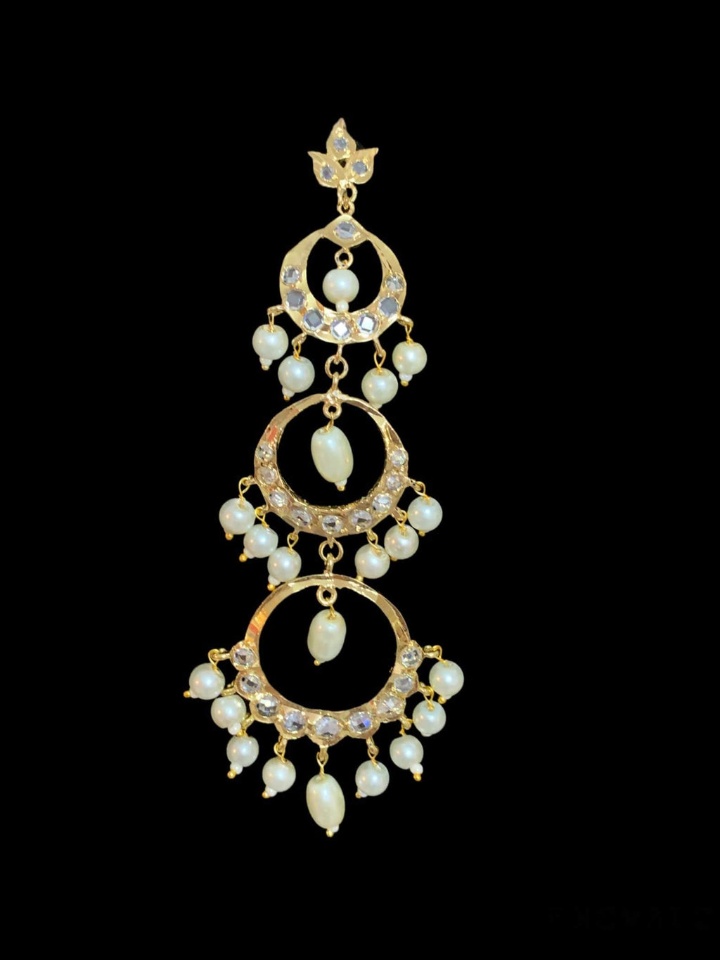 DER50 Eva multilayered Chandbali earrings in pearls ( READY TO SHIP )