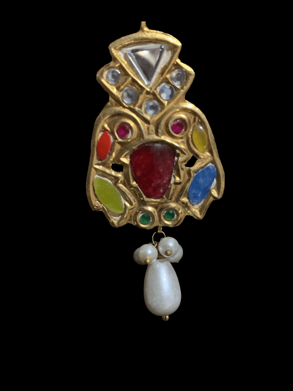 PS477 Navratan  pendant set ( READY TO SHIP )