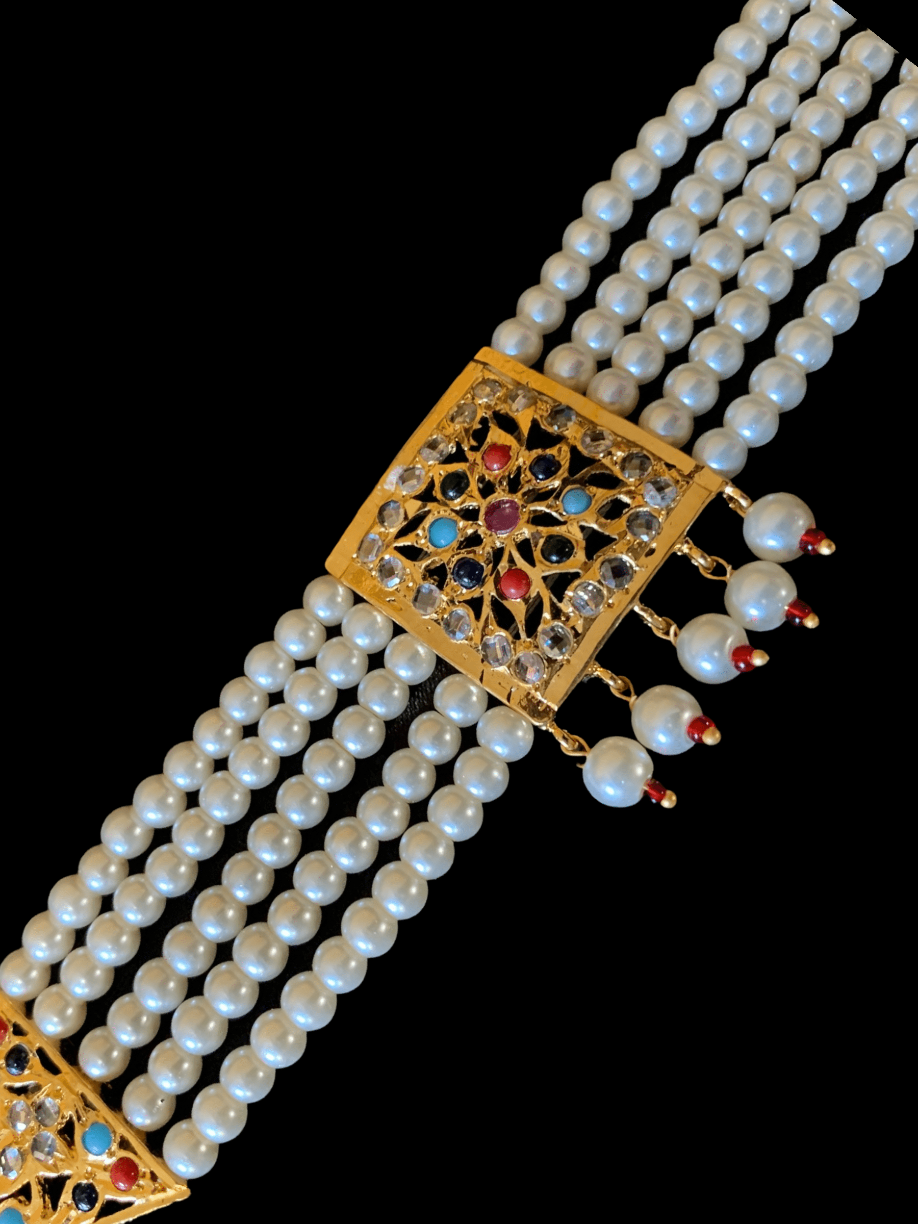 B71 Ariha  pearl bracelet - navratan   ( READY TO SHIP )