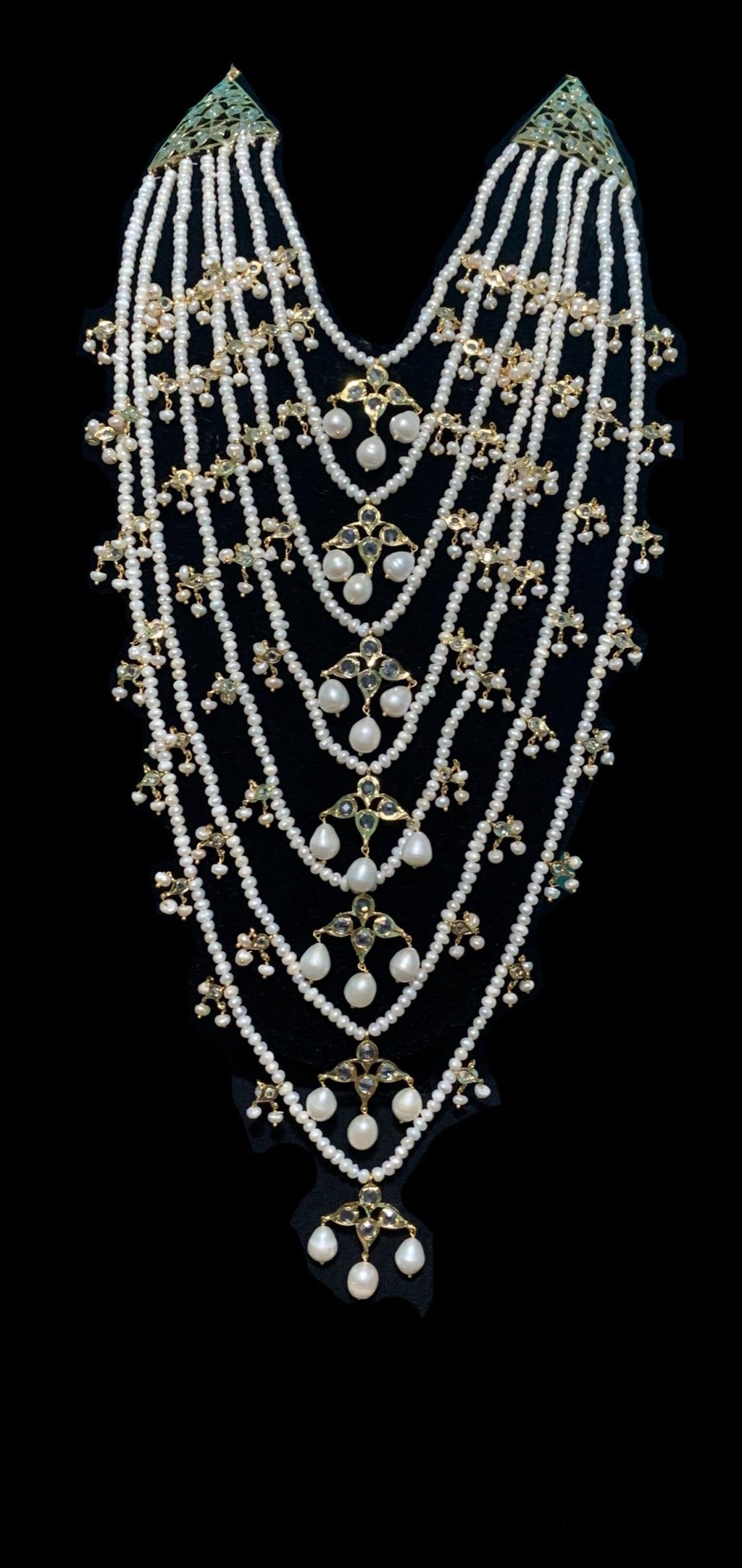 SAT13 Tameem Hyderabadi satlada in fresh water pearls (READY TO SHIP )