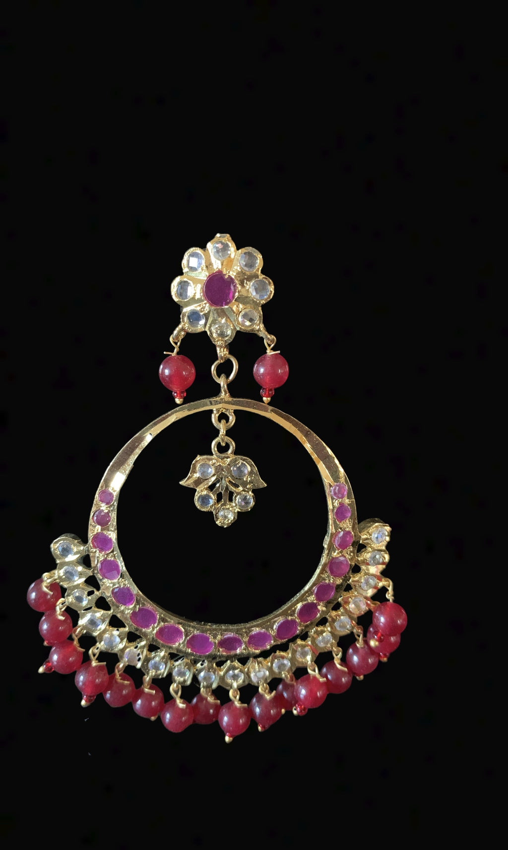 Abroo chandbali (Ruby )( READY TO SHIP )
