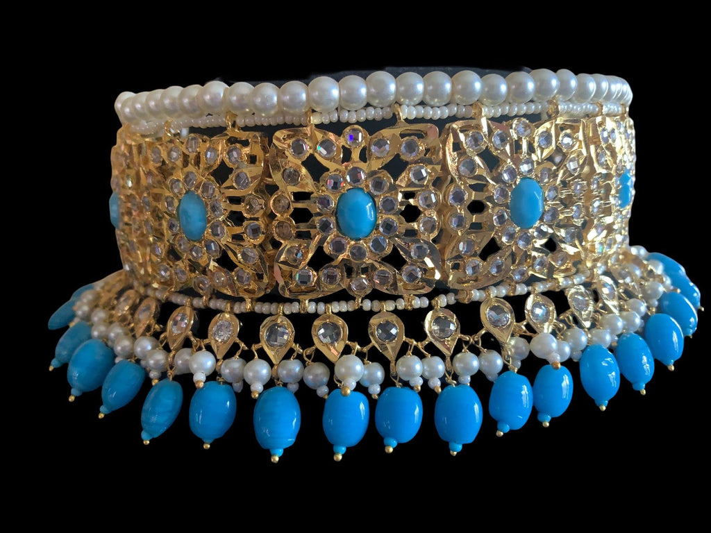 C22 Sabuhi feroza  hyderabadi choker ( READY TO SHIP )