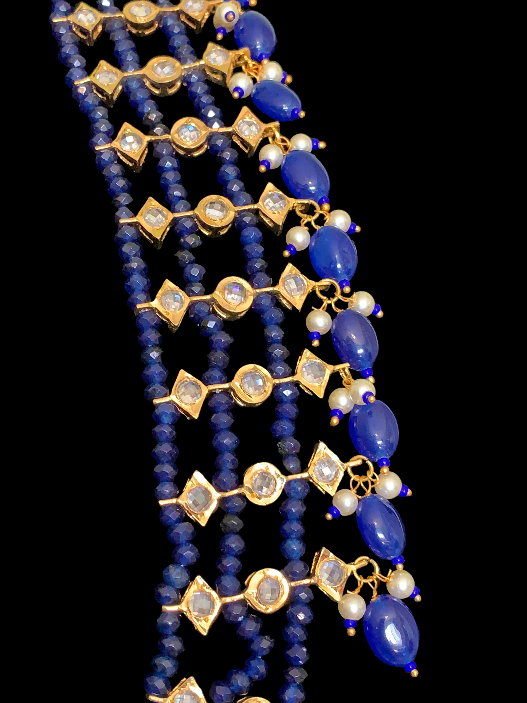 SAT74 Tara necklace in onyx (blue) beads ( READY TO SHIP )