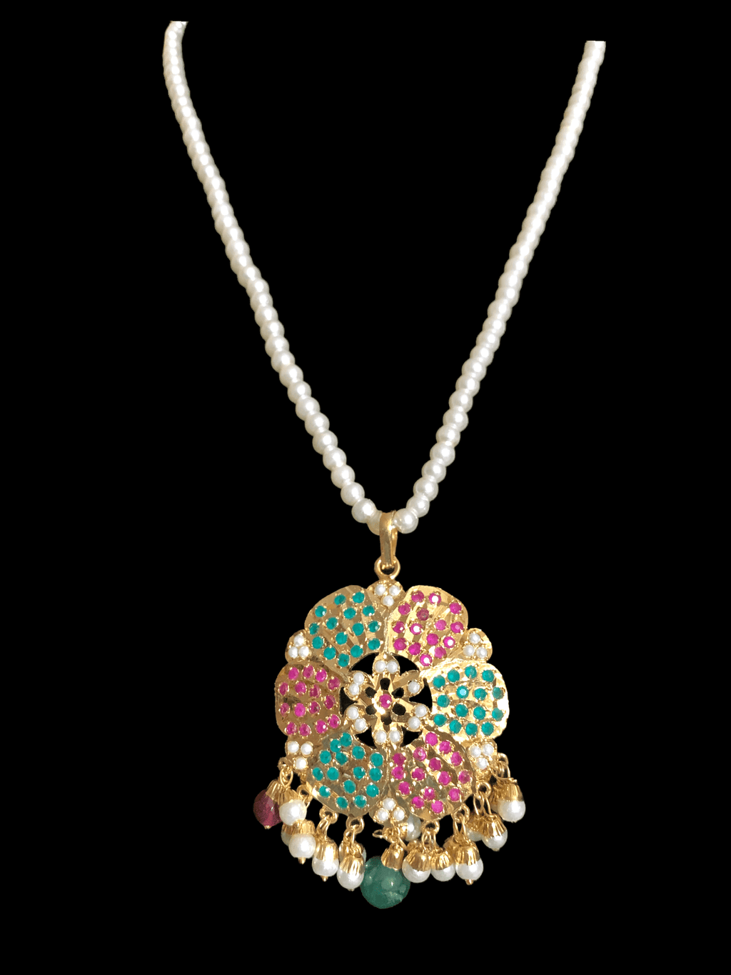 PS381 Maira  pendant set in ruby emerald ( READY TO SHIP)