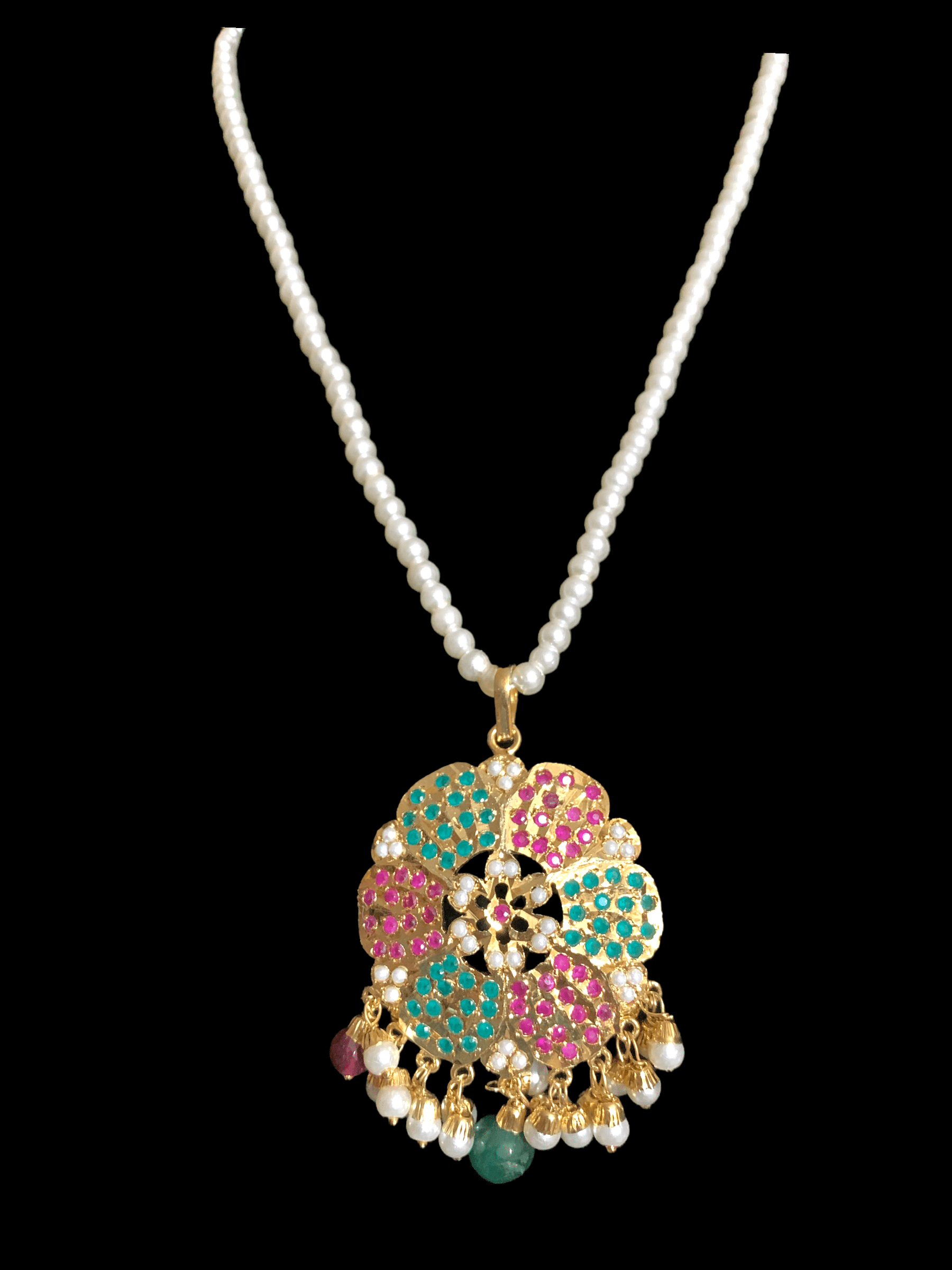 PS381 Maira  pendant set in ruby emerald ( READY TO SHIP)