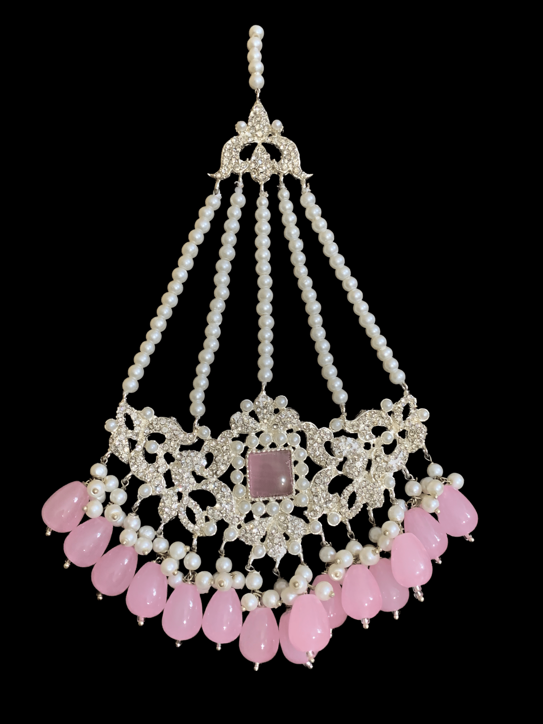 BR10 Anisa zircon bridal set - pink ( SHIPS IN 3 WEEKS  )