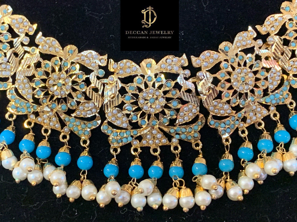 NS69T Rashmika set in turquoise ( SHIPS IN 4 WEEKS  )